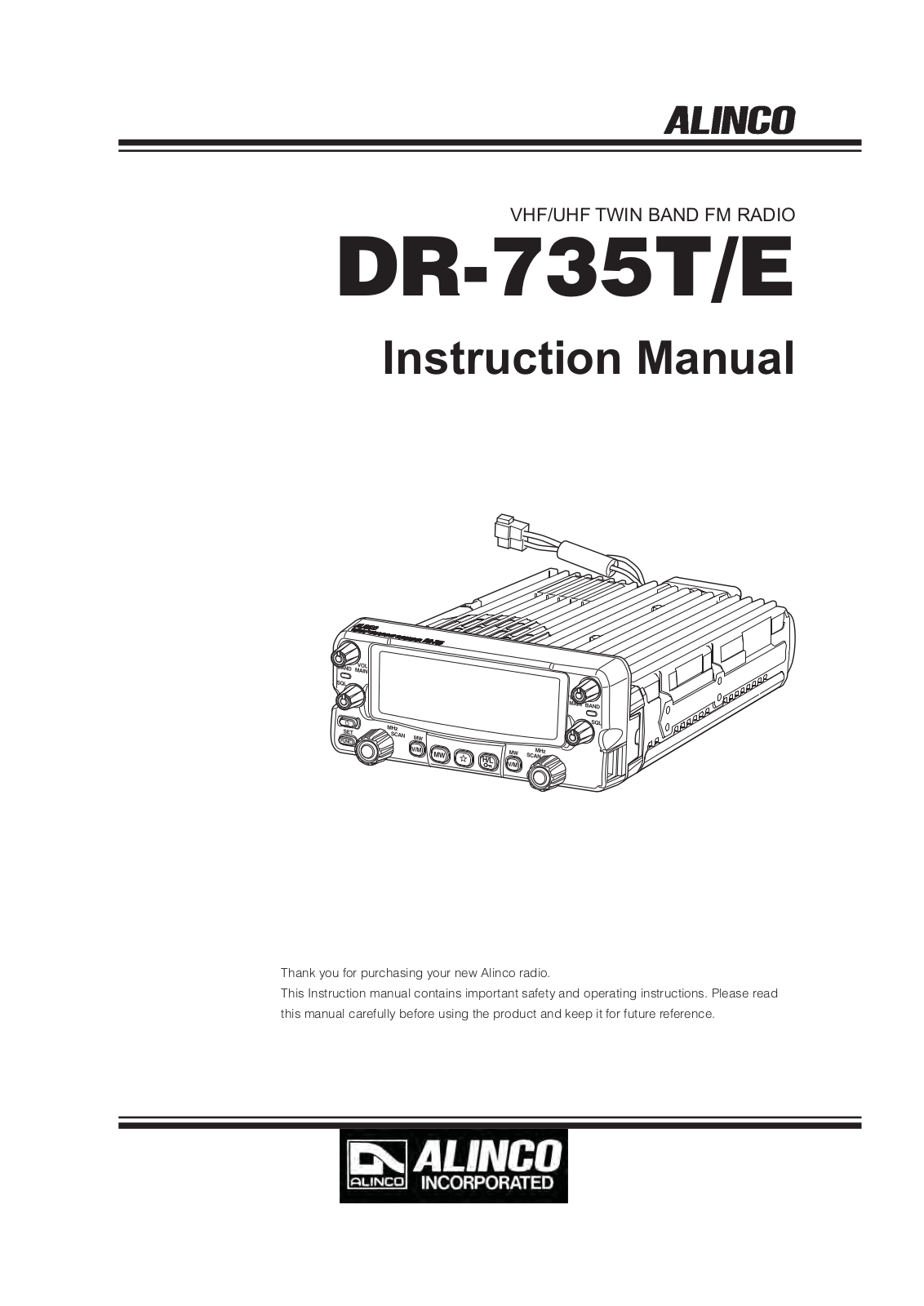 Alinco DR-735E, DR-735T User Manual