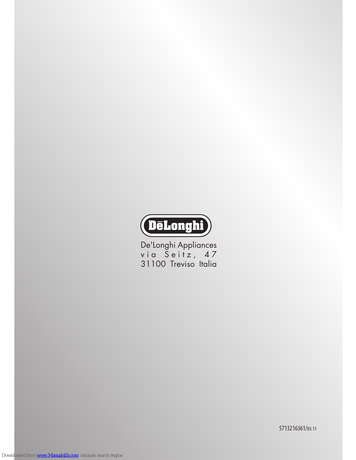 Delonghi ESAM 2900 User Manual