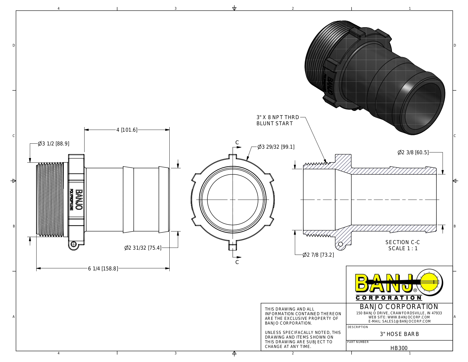 Banjo HB300 Drawing - ManualMachine.com