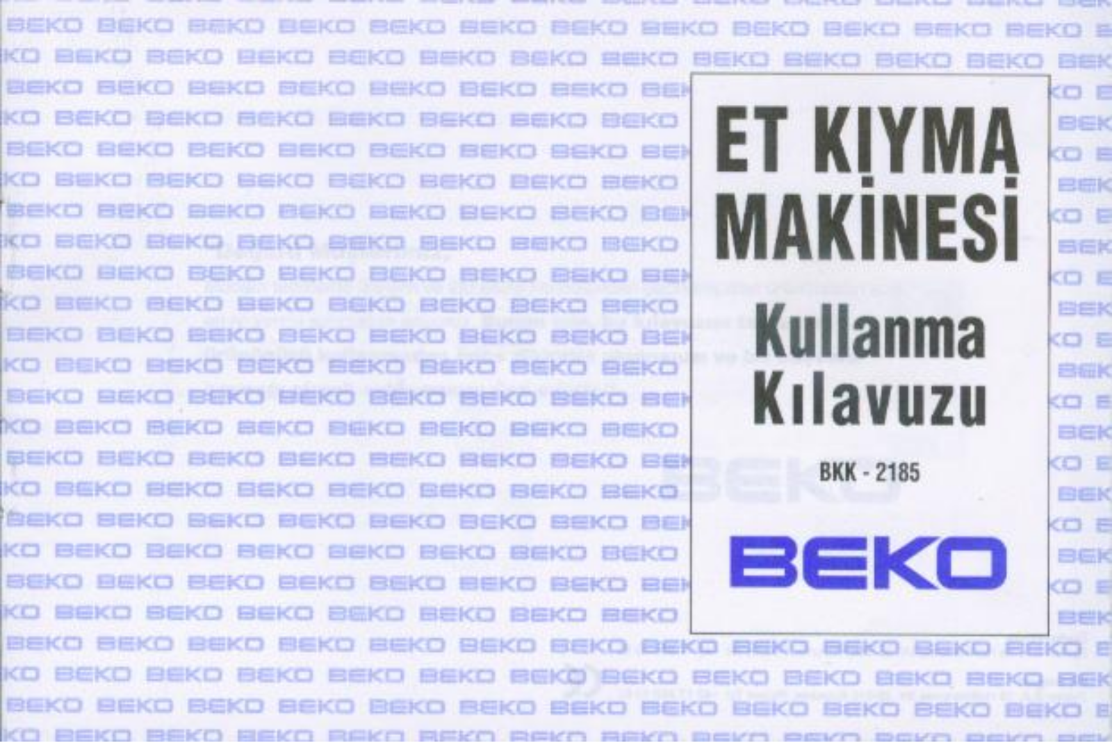 Beko BKK 2185 Manual