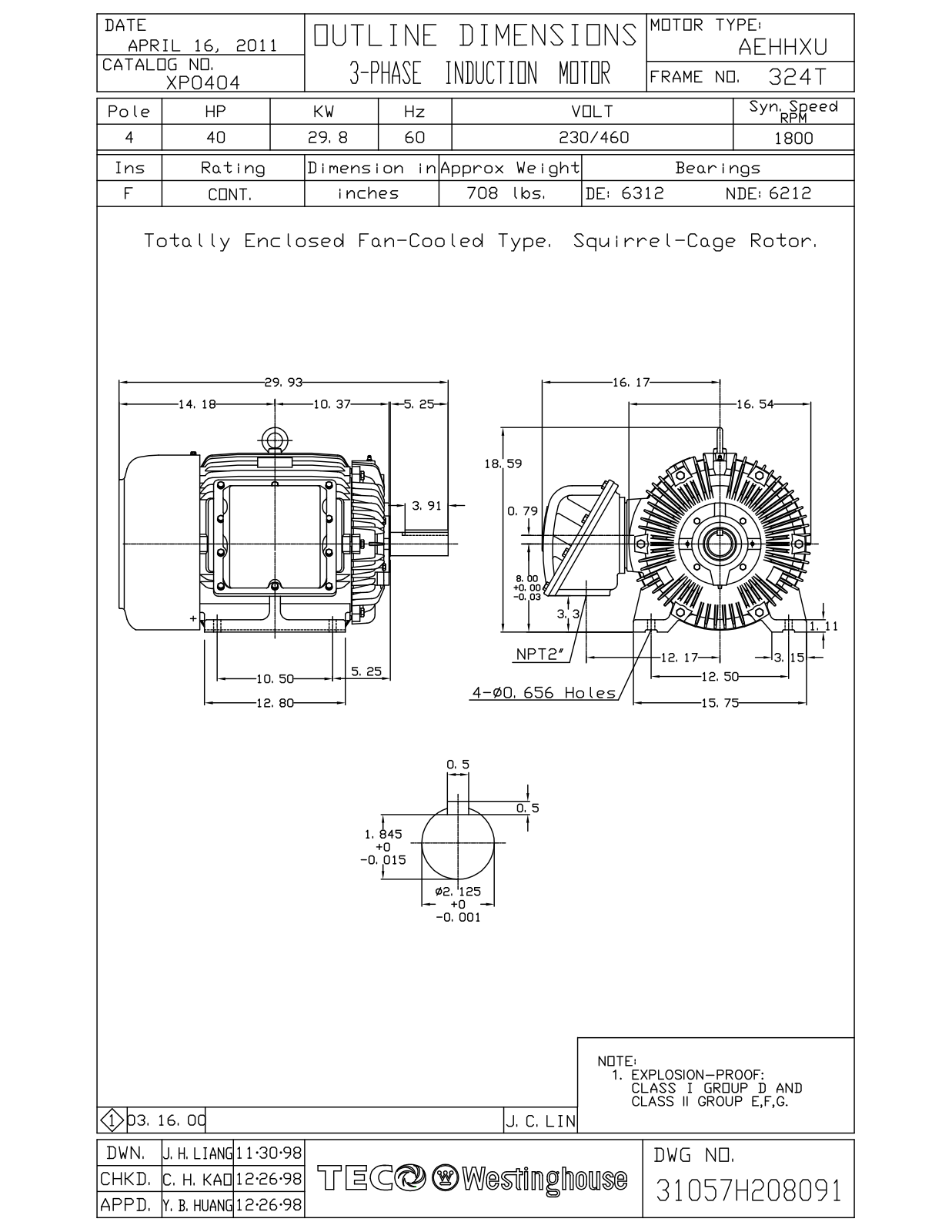 Teco XP0404 Reference Drawing