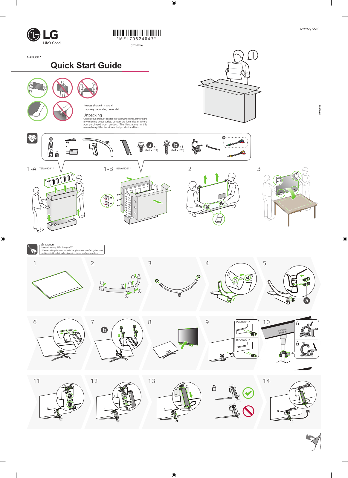 LG 75NANO91TNA QUICK SETUP GUIDE