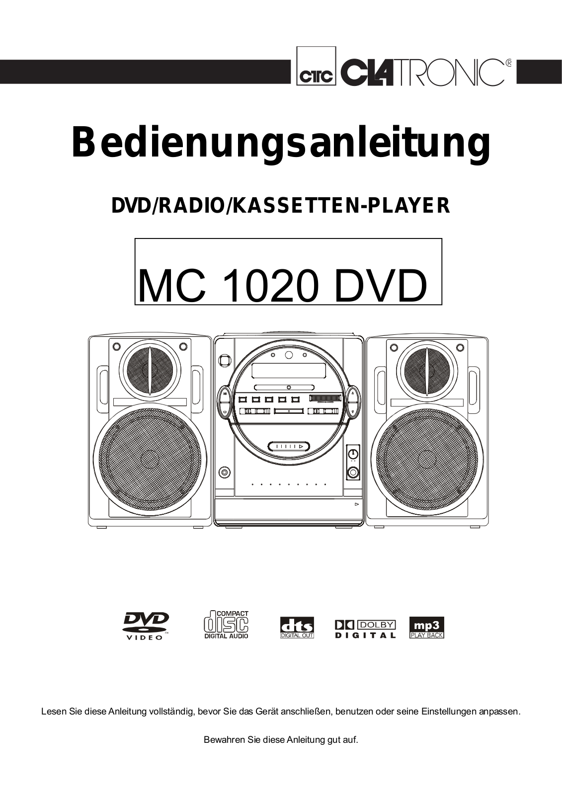CLATRONIC MC 1020 DVD User Manual