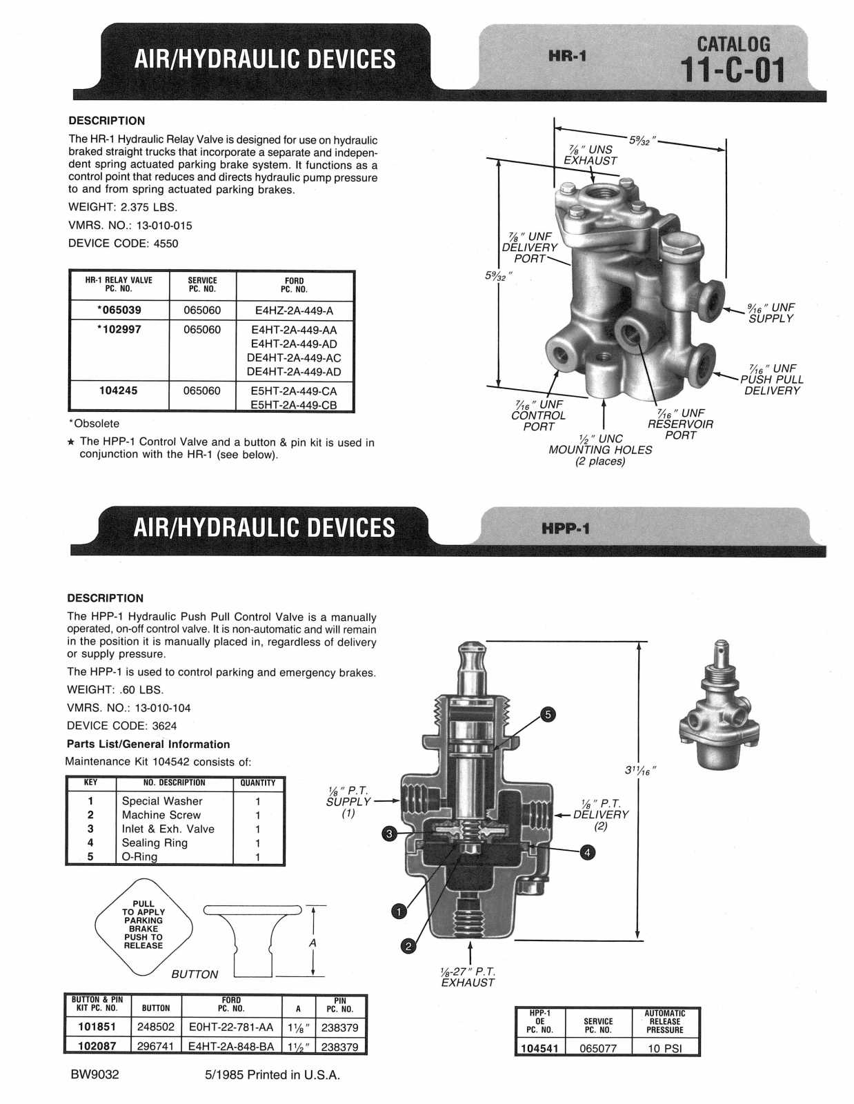 BENDIX 11-C-01 User Manual