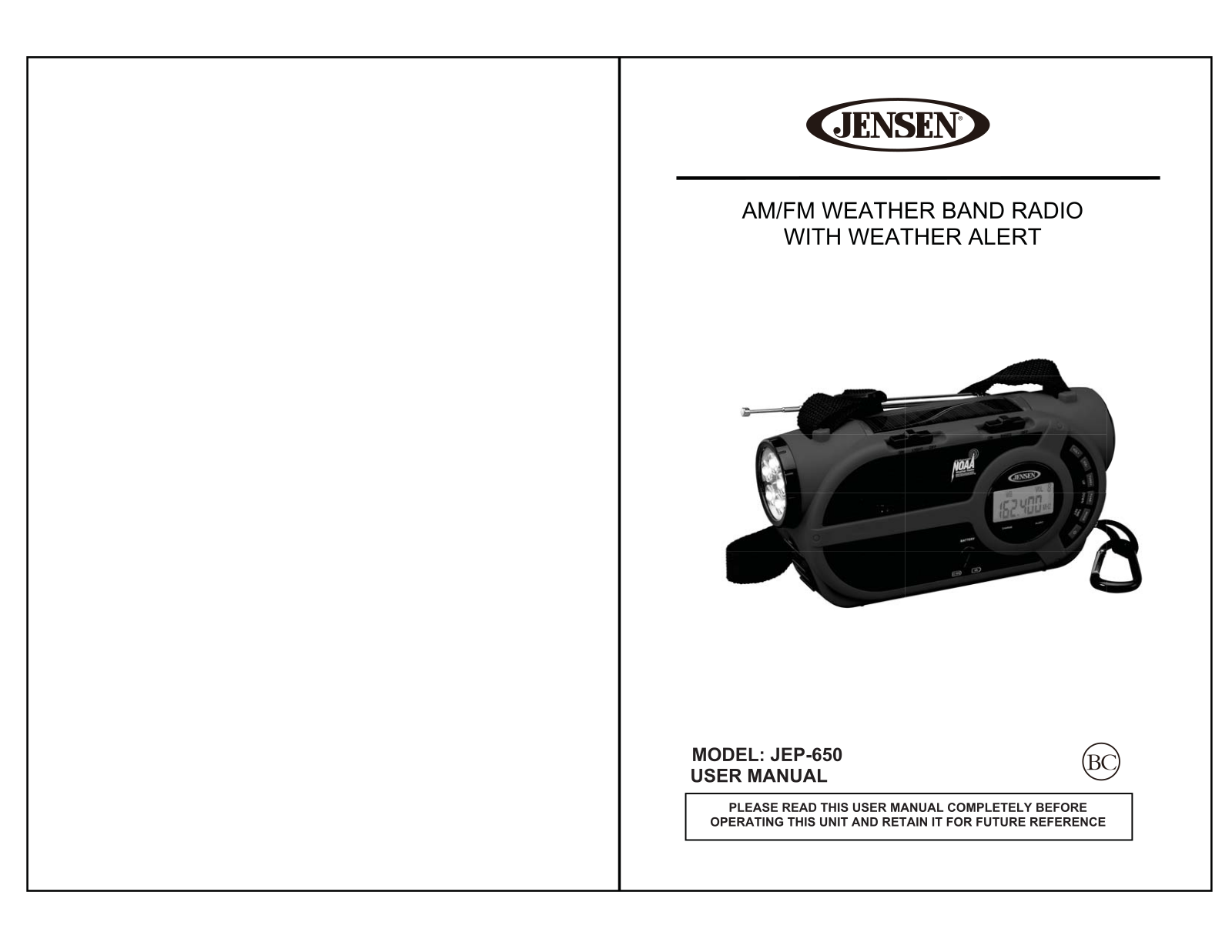 Jensen JEP-650 User Manual