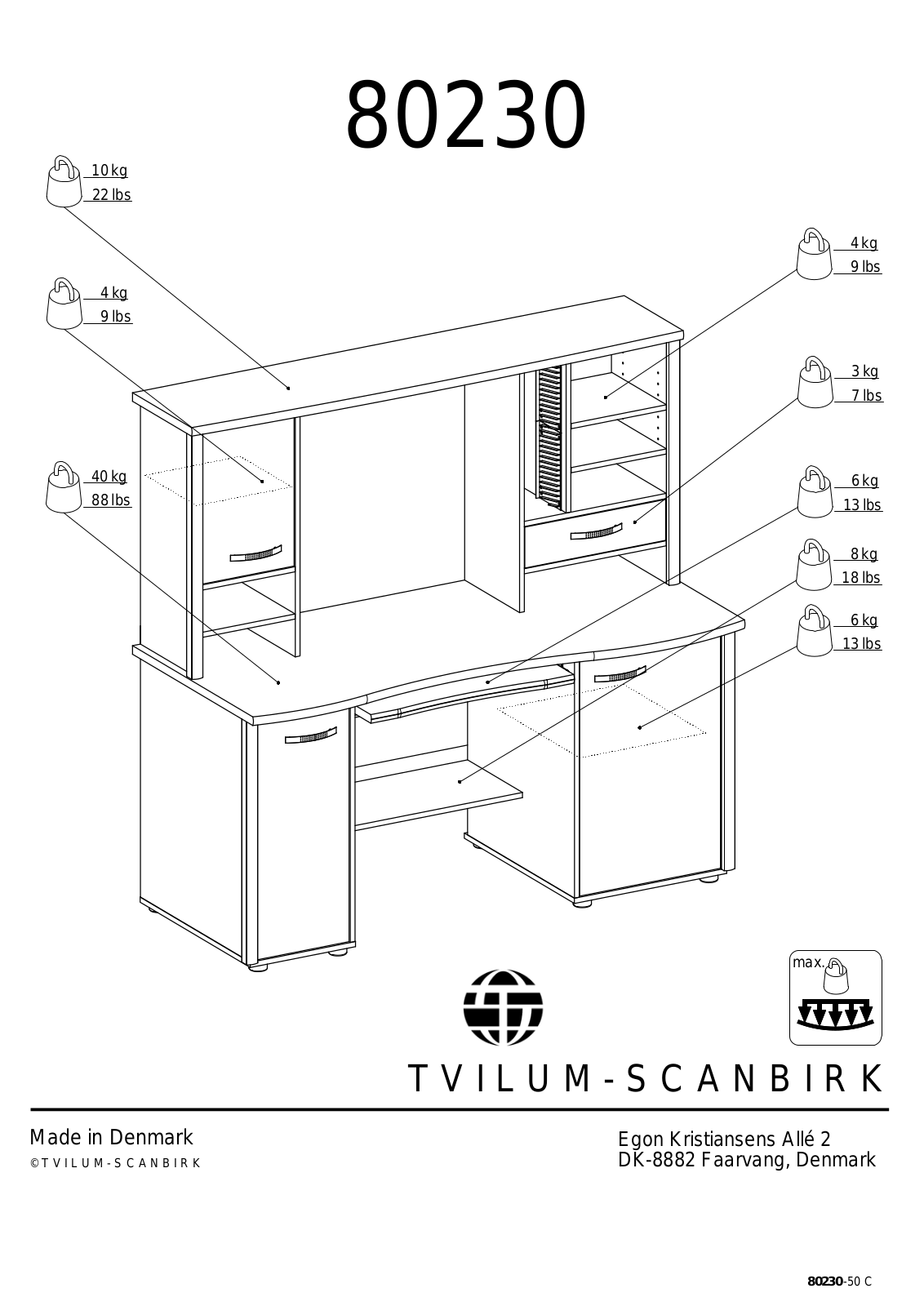 Tvilum 80230 User Manual