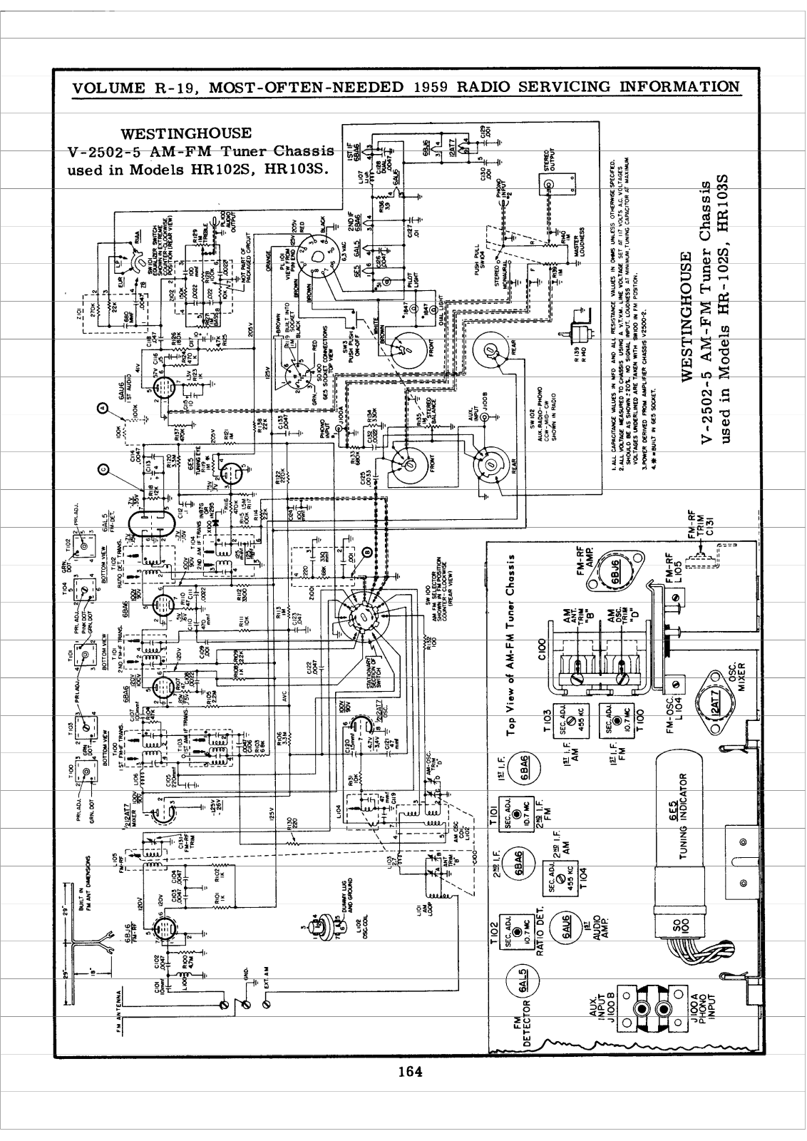 Westinghouse HR-102S, HR-103S, H-667P5 Schematic