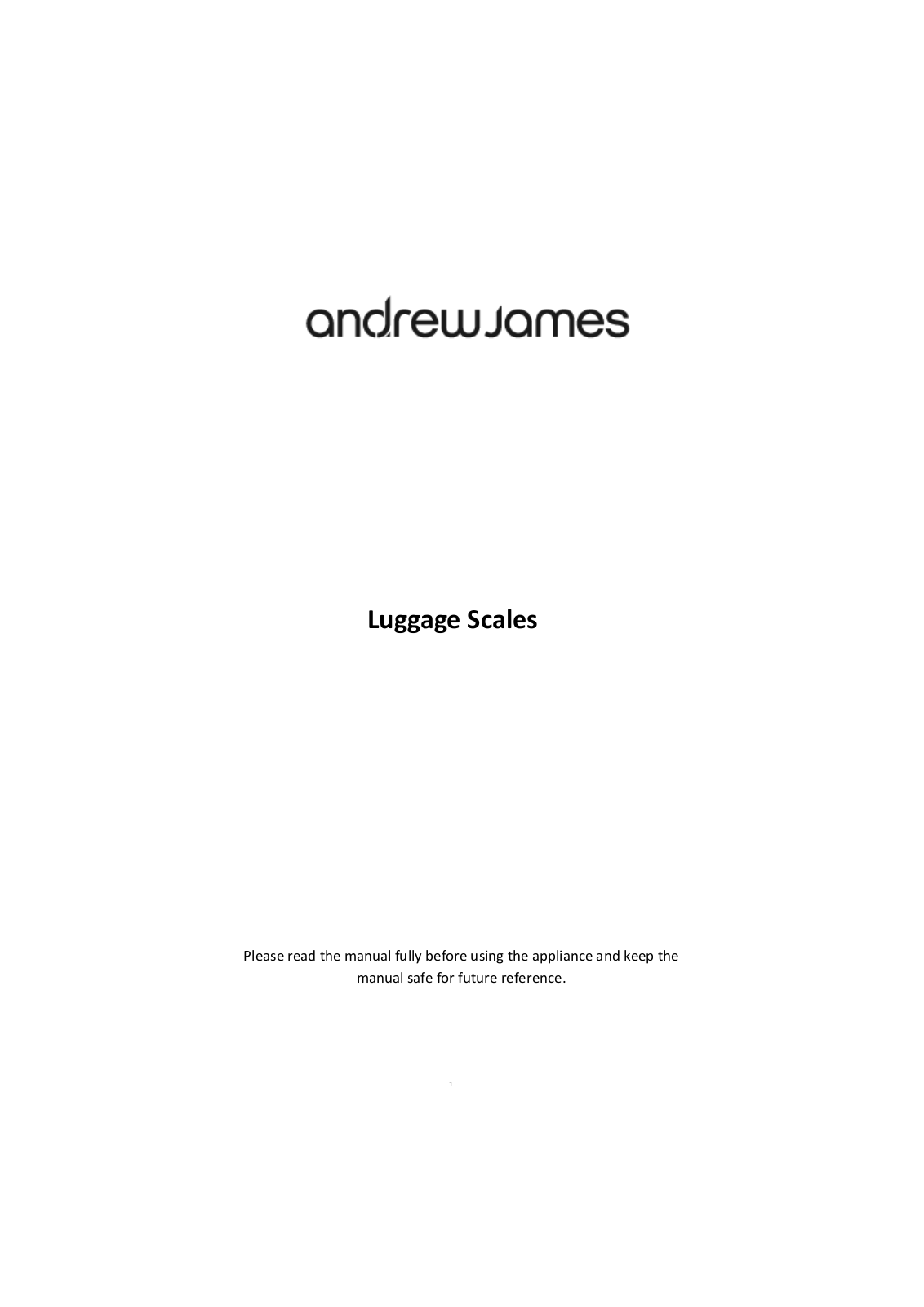 Andrew James Luggage Scales User Manual