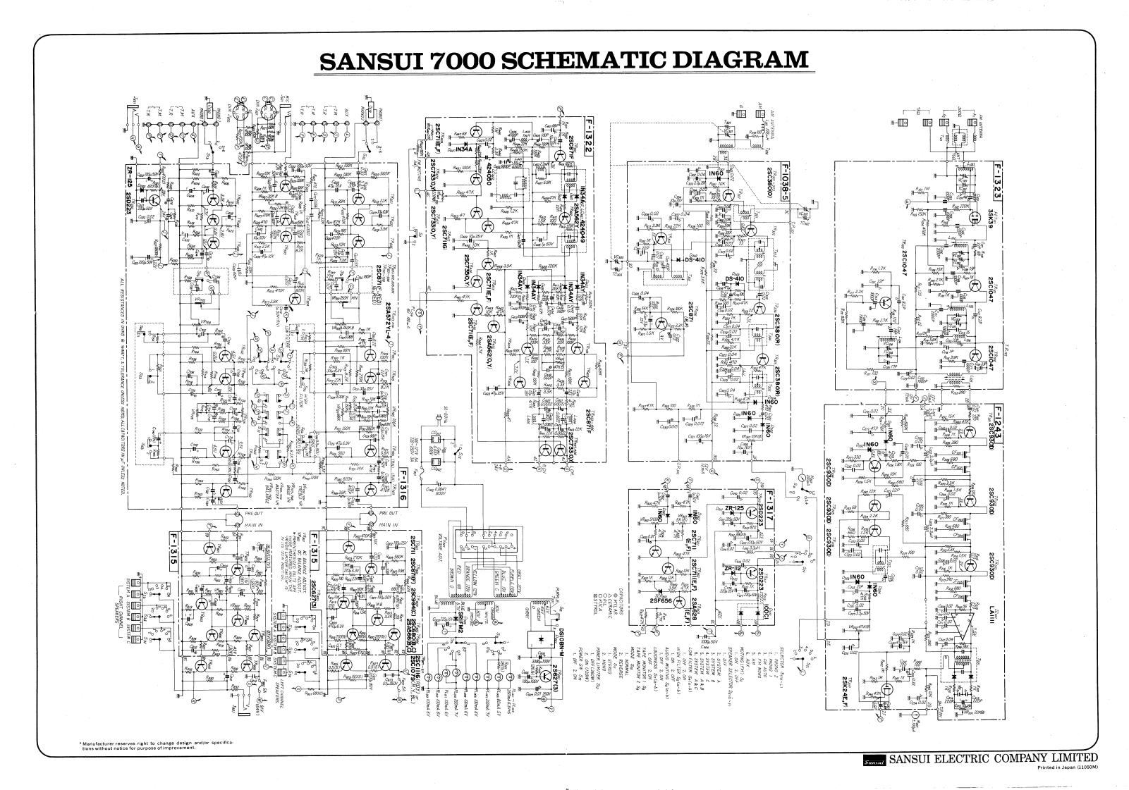 Sansui 7000 Cirquit Diagram