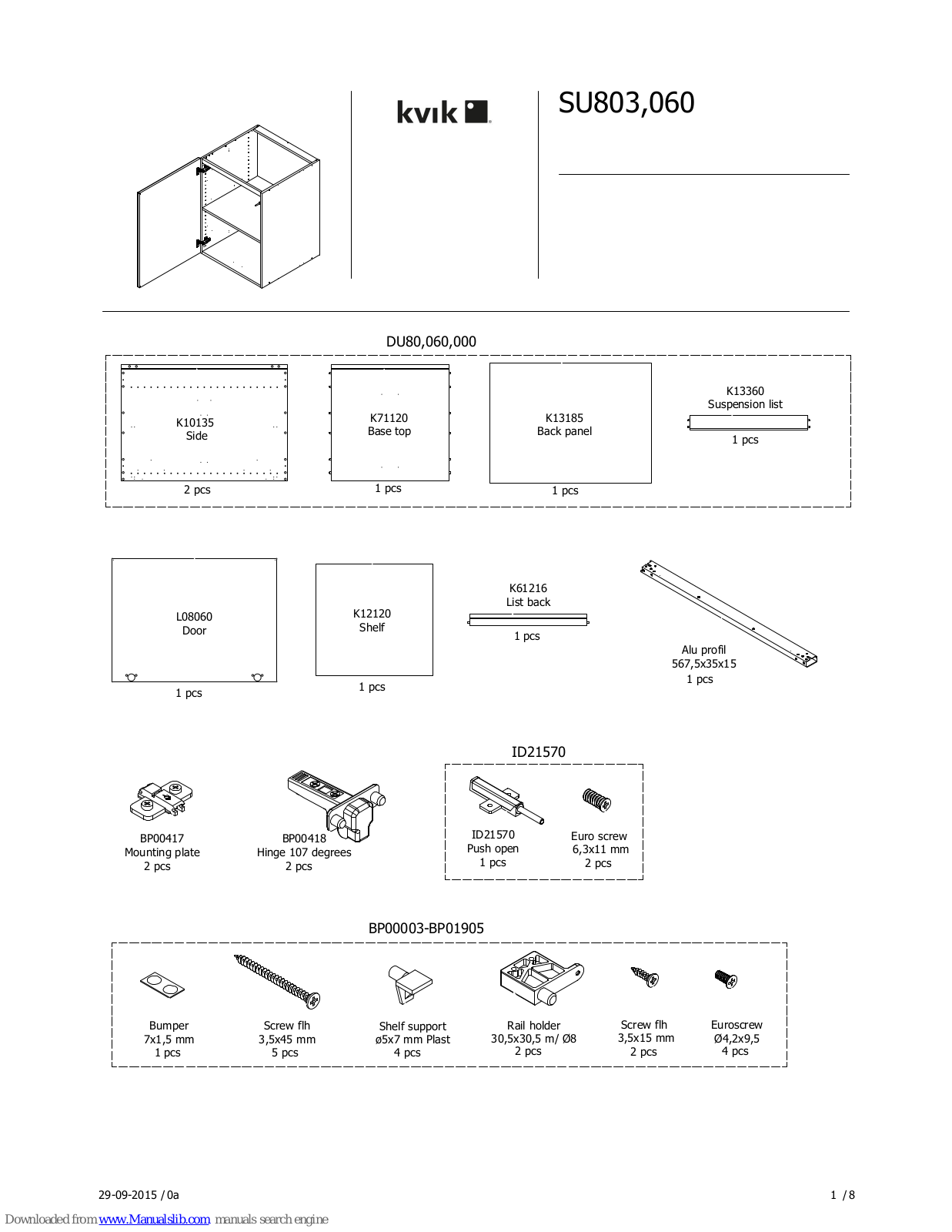 Kvik SU803, 060 Assembly Manual - ManualMachine.com