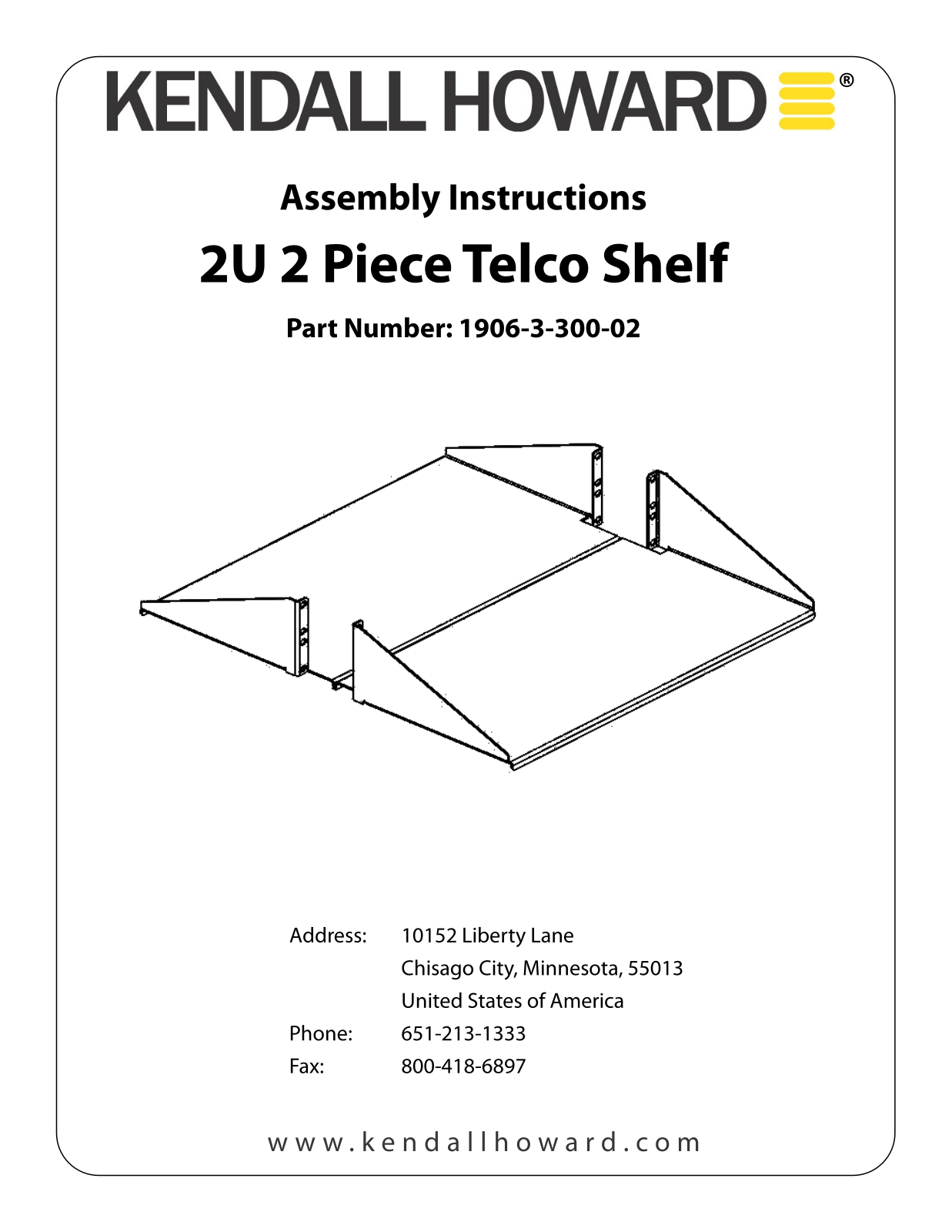 Kendall Howard 1906-3-300-02 User Manual