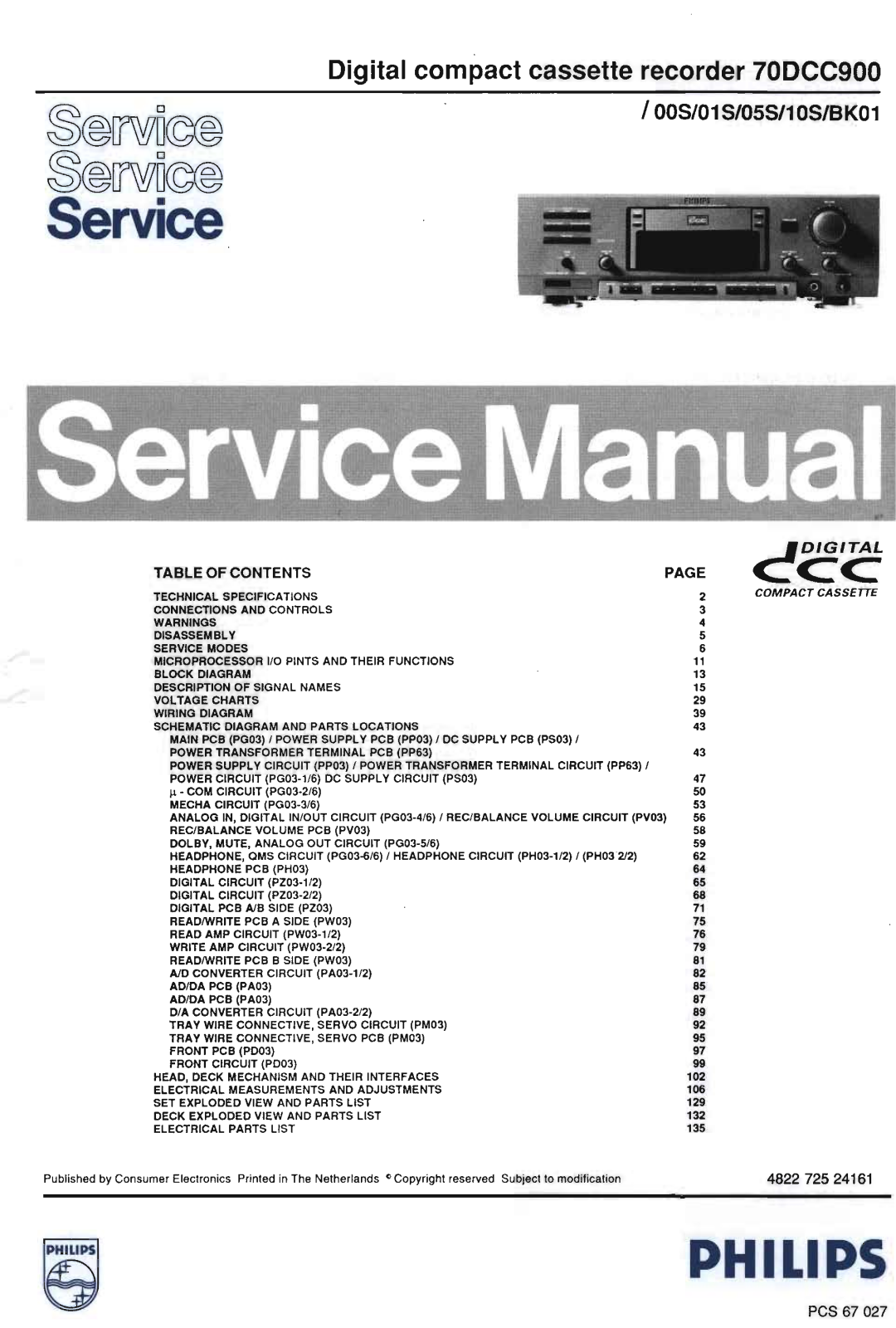 Philips DCC-900 Service Manual