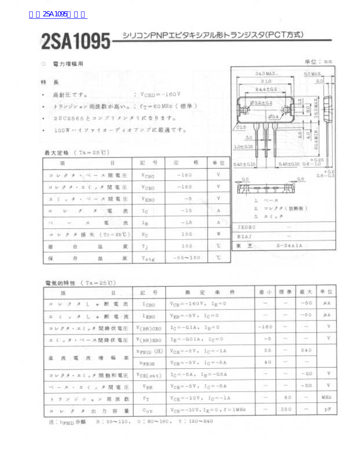 Wing Shing 2SA1095 User Manual