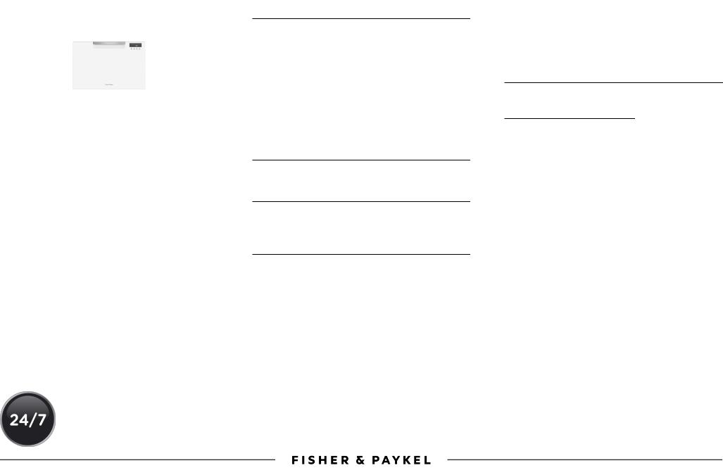 Fisher & Paykel DD24SAW9 Specification Sheet