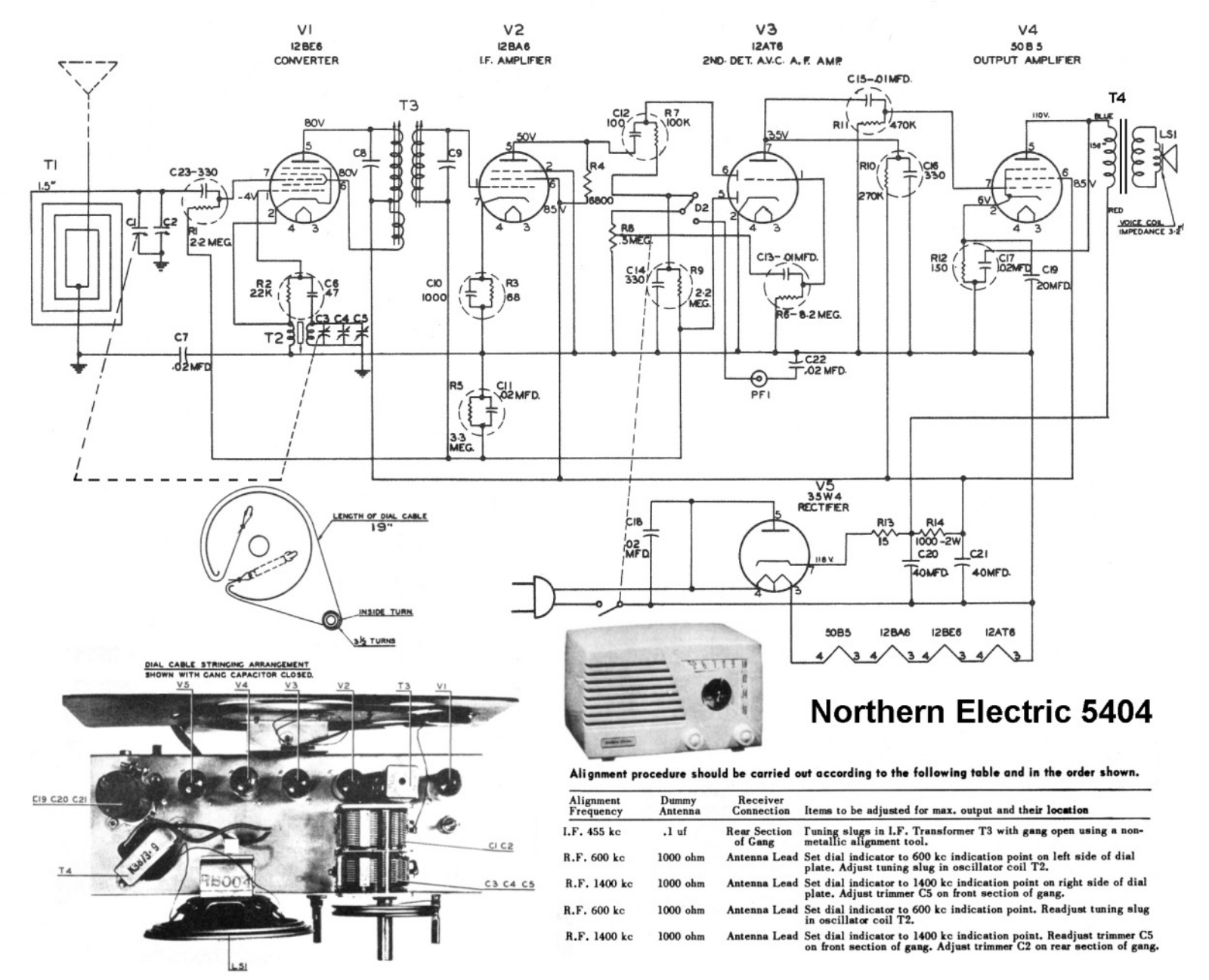 Northern Electric 5404 schematic