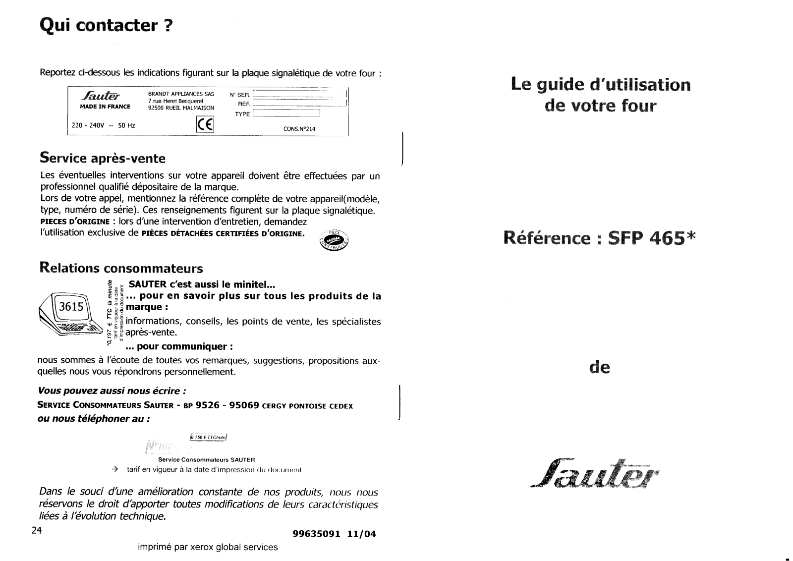 SAUTER SFP430 User Manual