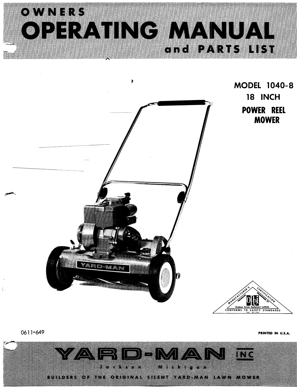 Yard-Man 1040-8 User Manual