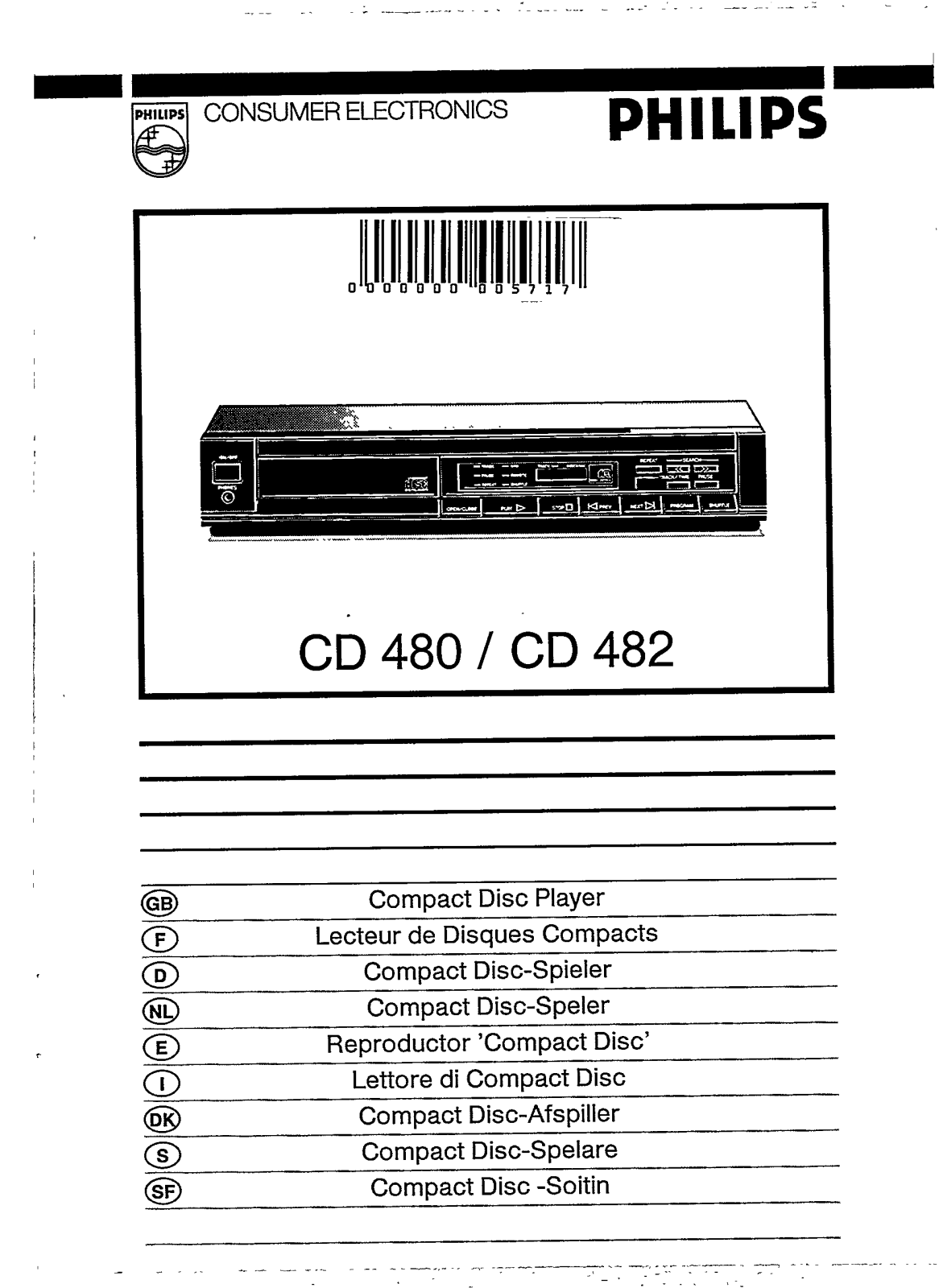 Philips CD482, CD480 User Manual