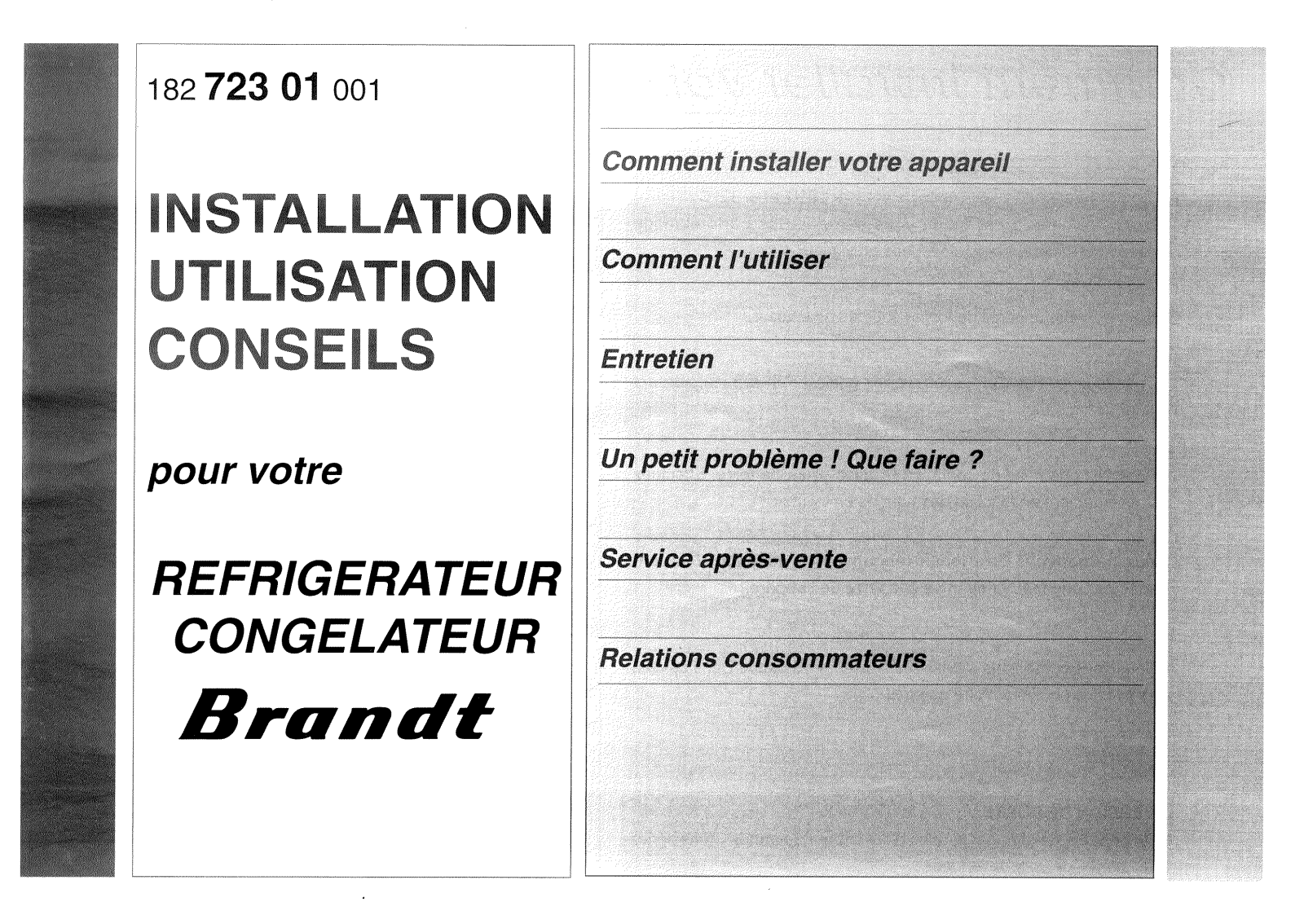 BRANDT RD275, RD248, DPN4820, DPN275, AFN2500 User Manual