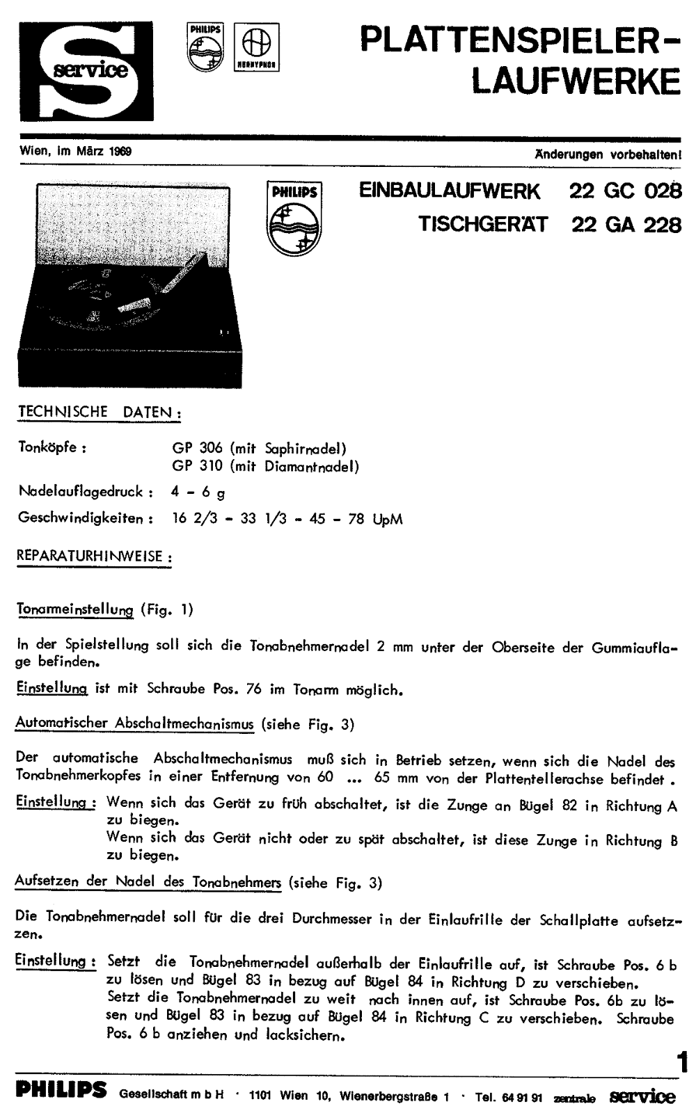 Philips 22-GA-228 Service Manual