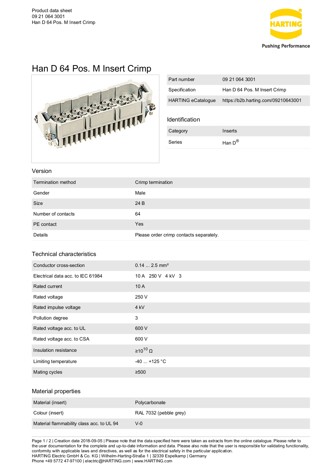 HARTING 09210643001 Datasheet - ManualMachine.com