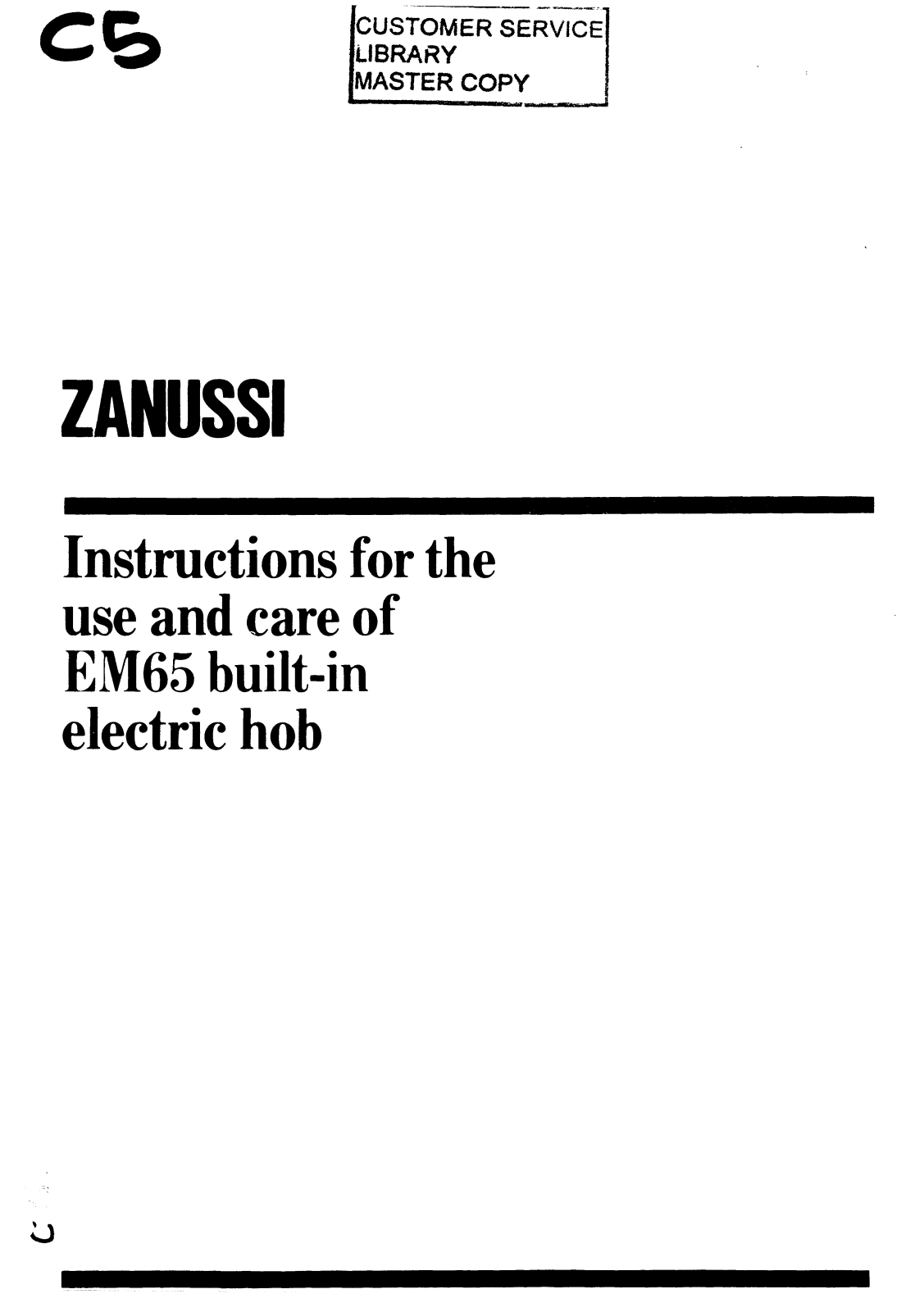 Zanussi EM 65 Instruction Manual