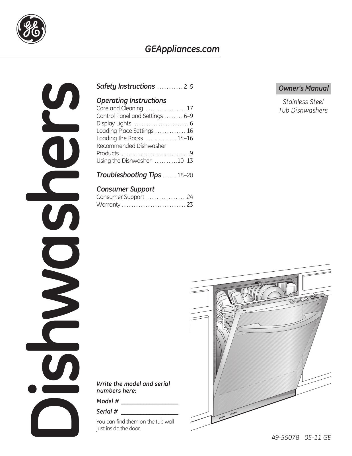 GE GDWF150VES User Manual