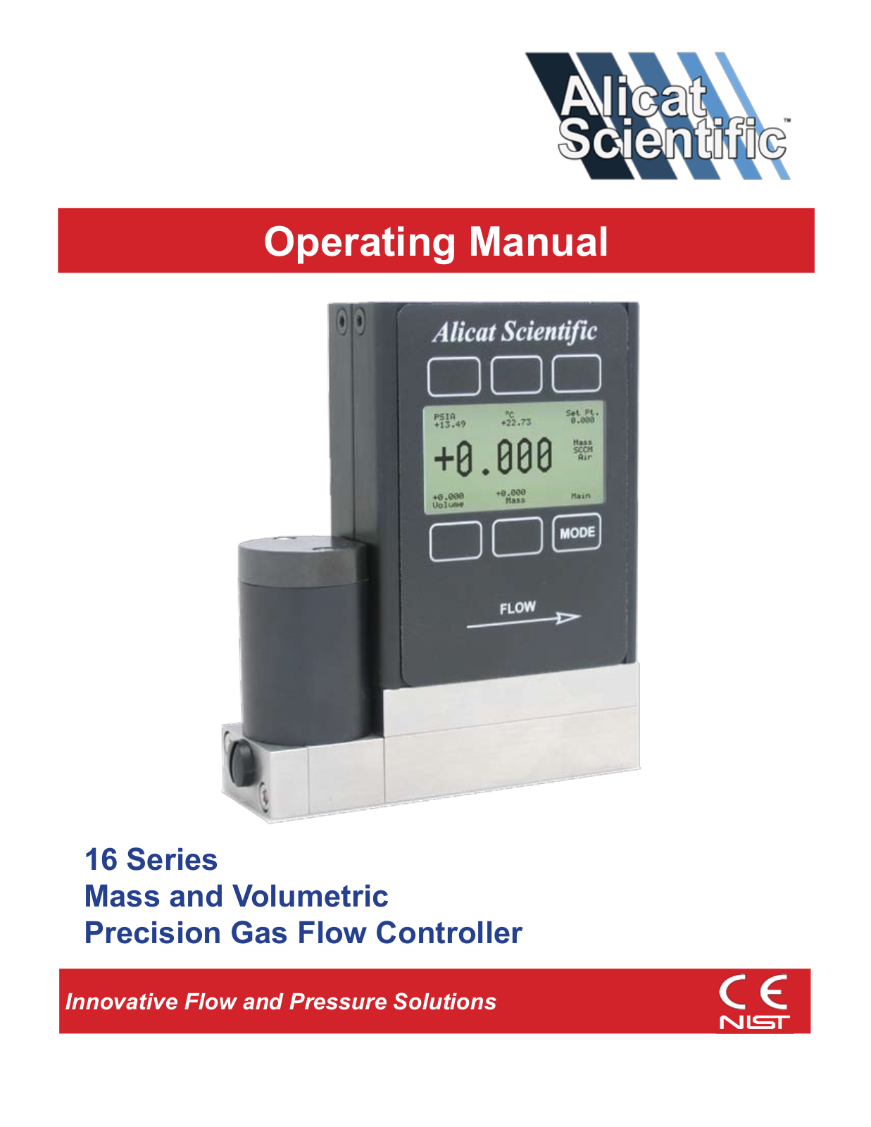 Alicat VC Series Volumetric Flow Controller User Manual