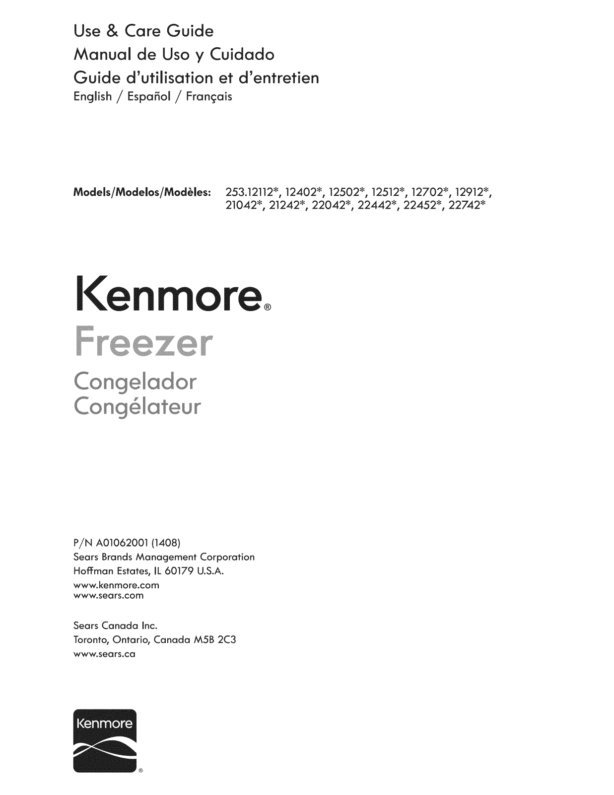 Kenmore 25322742410, 25322442412, 25322442411, 25322442410, 25322042410 Owner’s Manual