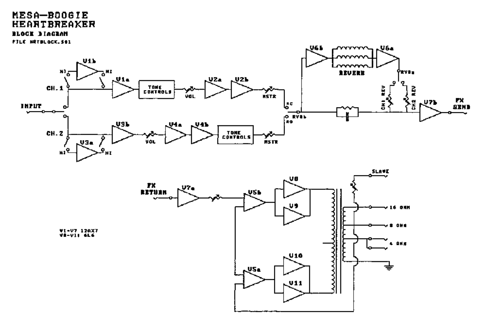 Mesa Boogie heartbreaker schematic