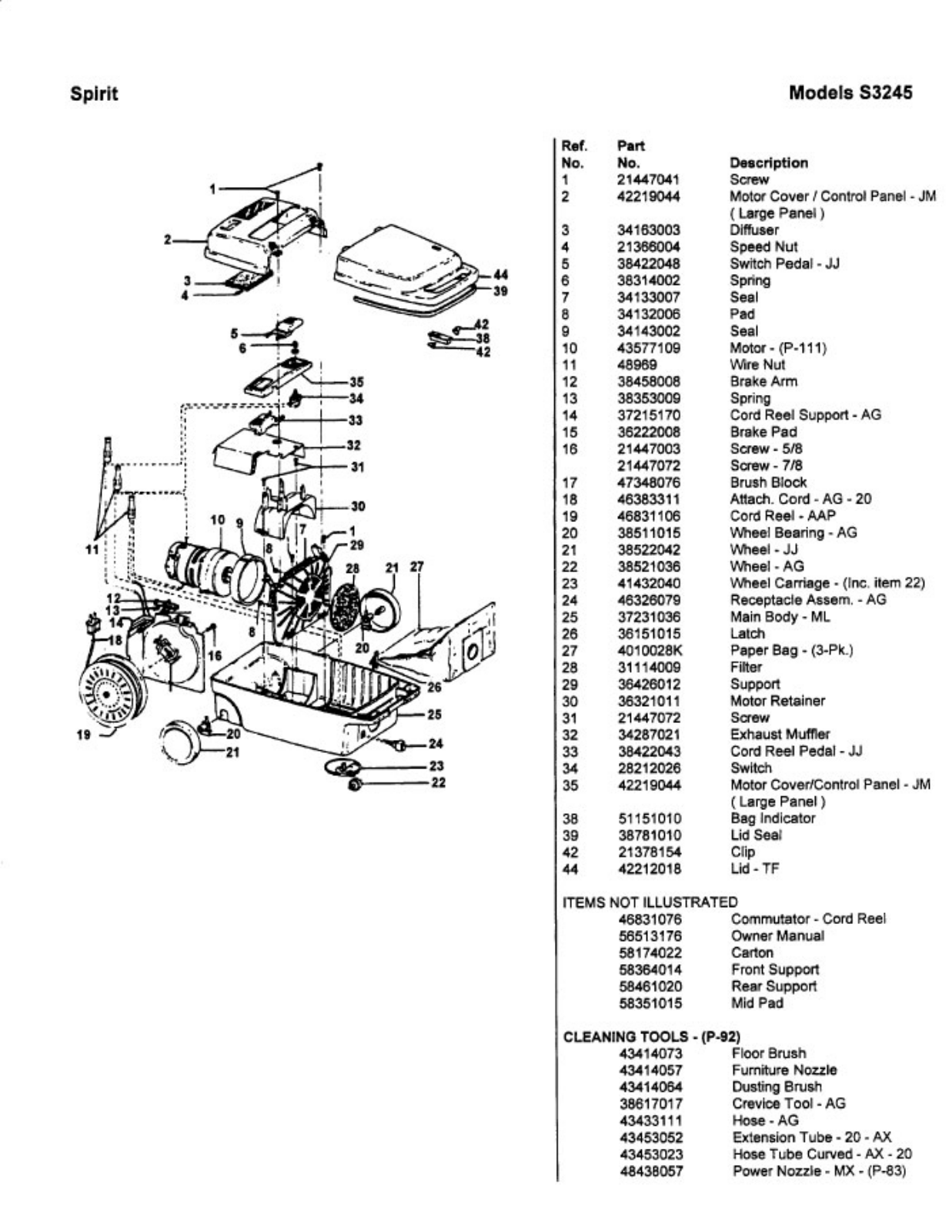 Hoover S3245 Owner's Manual