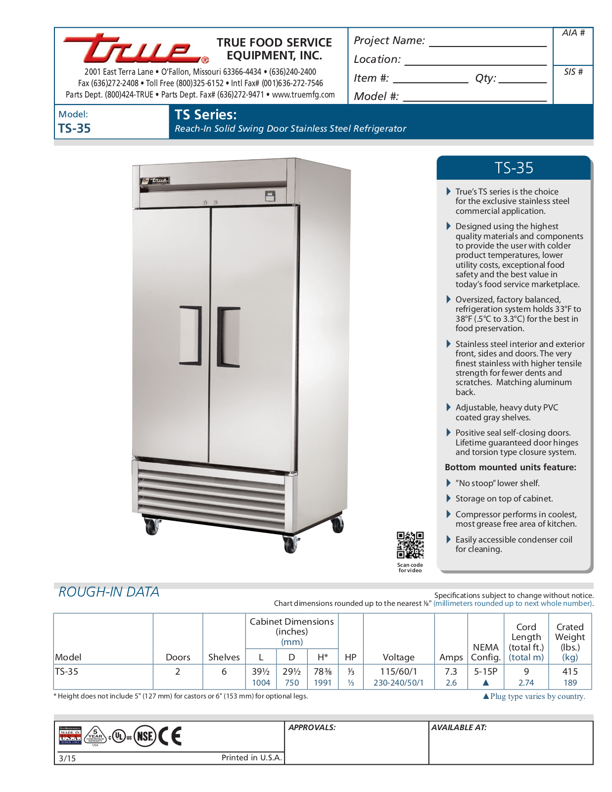 True TS-35 User Manual