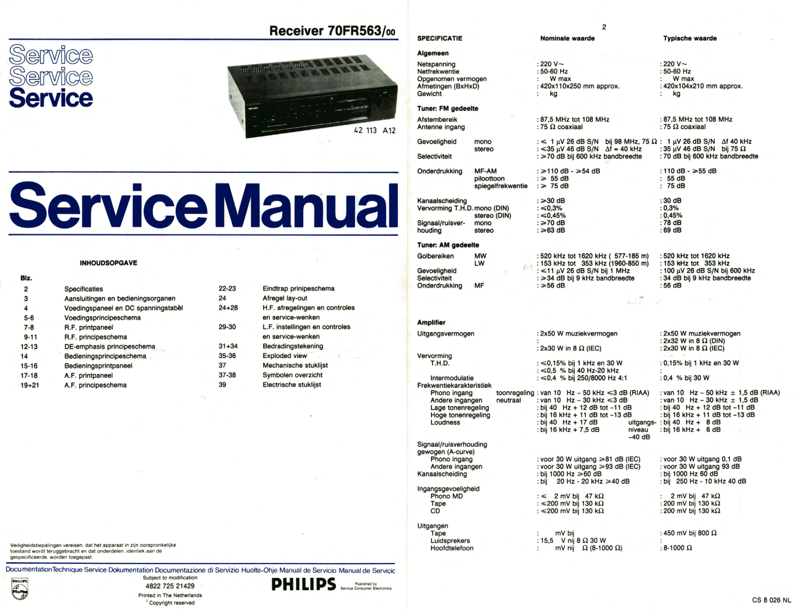 Philips FR-563 Service Manual