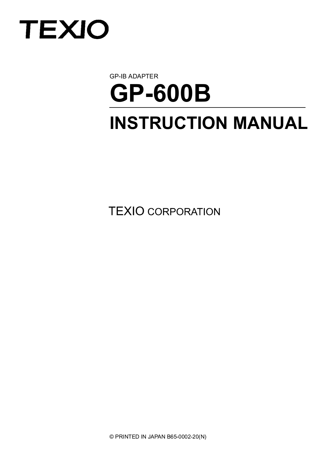 TEXIO GP-600B Instruction Manual