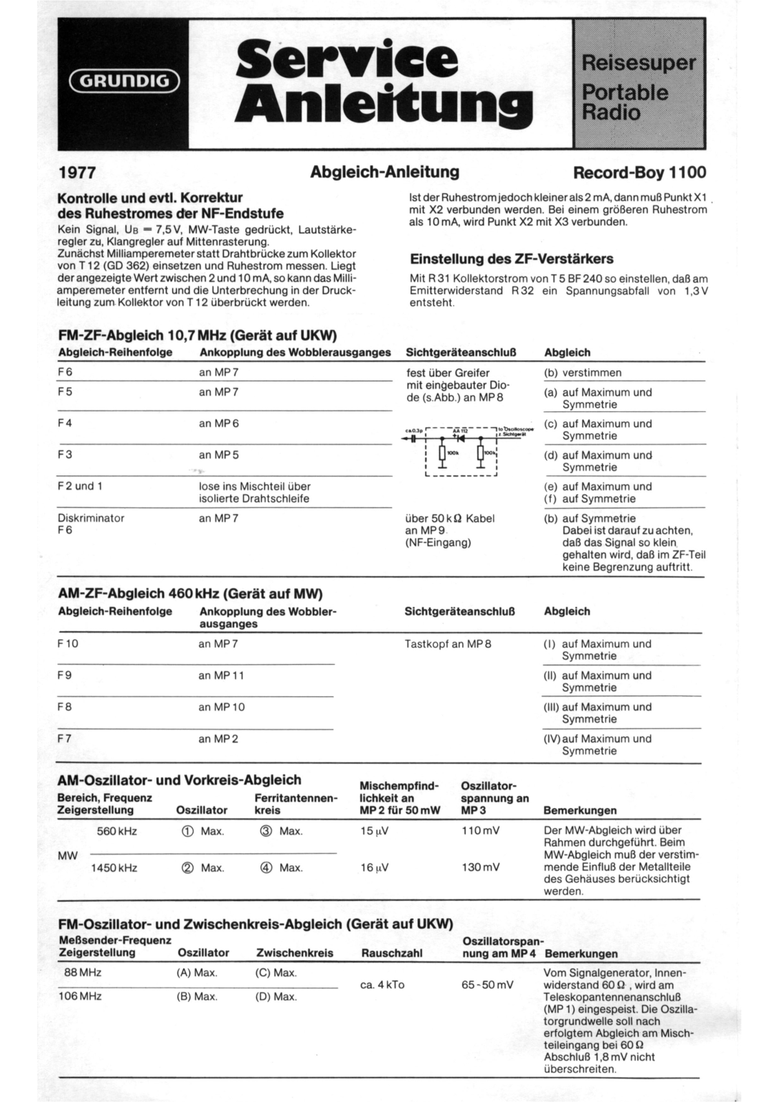 Grundig Record-boy-1100 Service Manual