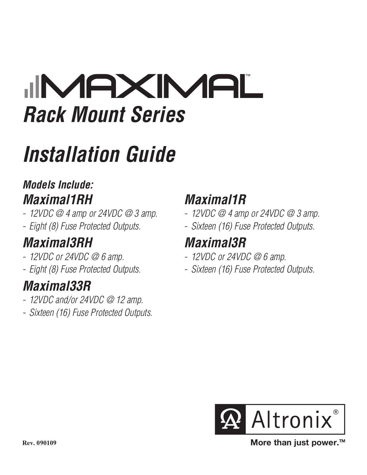 Altronix Maximal3R Installation Instructions