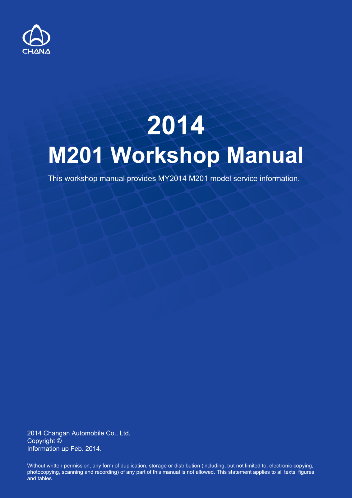 Chana M201 2014 Workshop Manual - ManualMachine.com