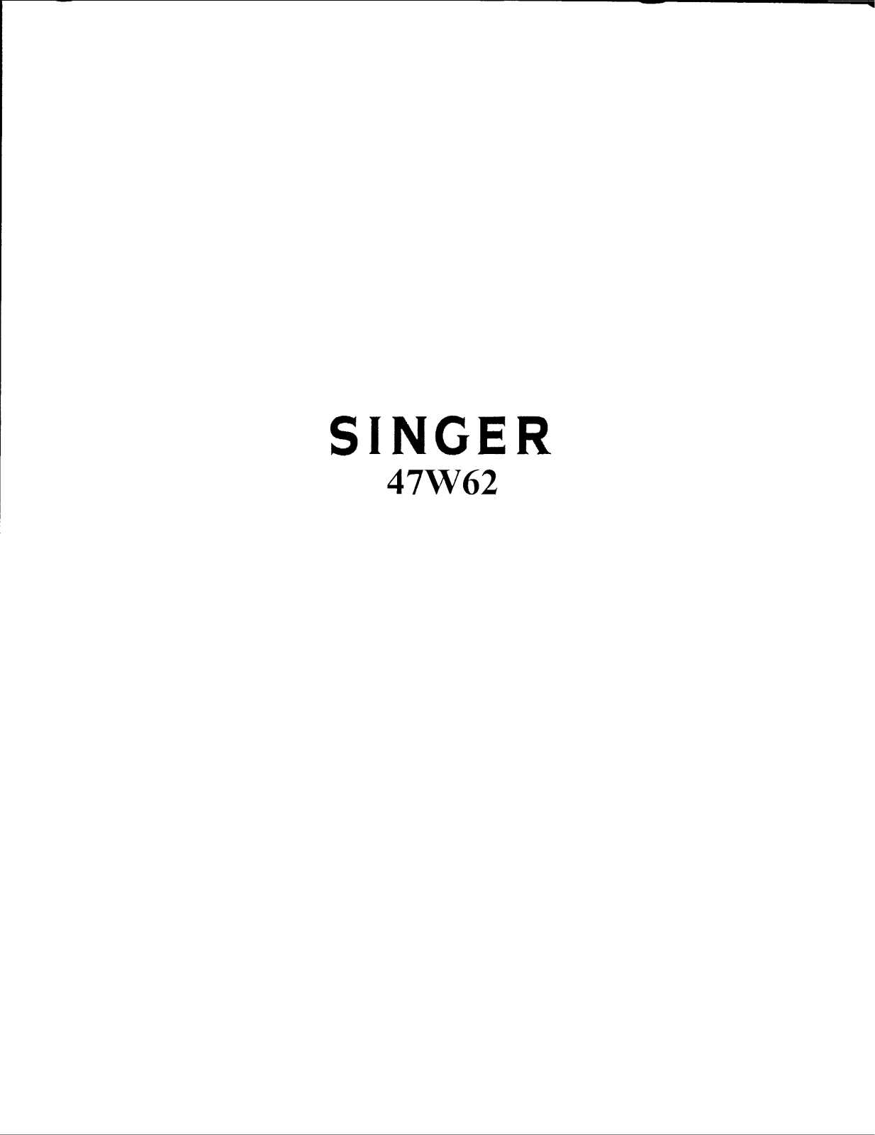 SINGER 47W62 Parts List