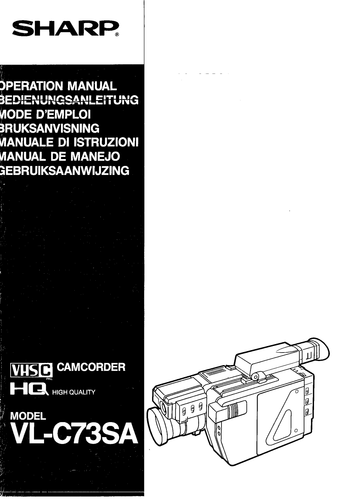 Sharp VL-C73SA Operation Manual