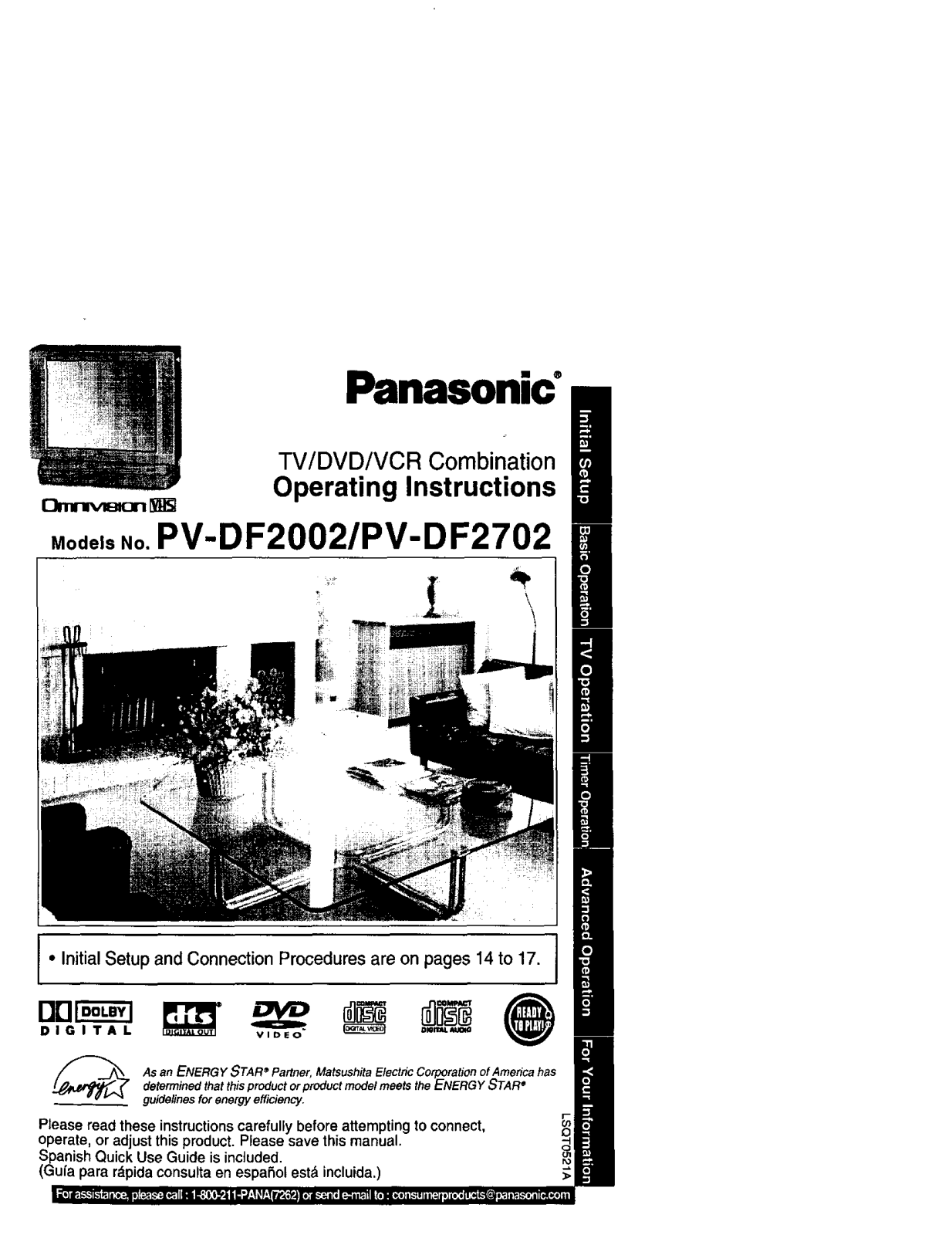 Panasonic PV-DF2702, PV-DF2002 Owner’s Manual