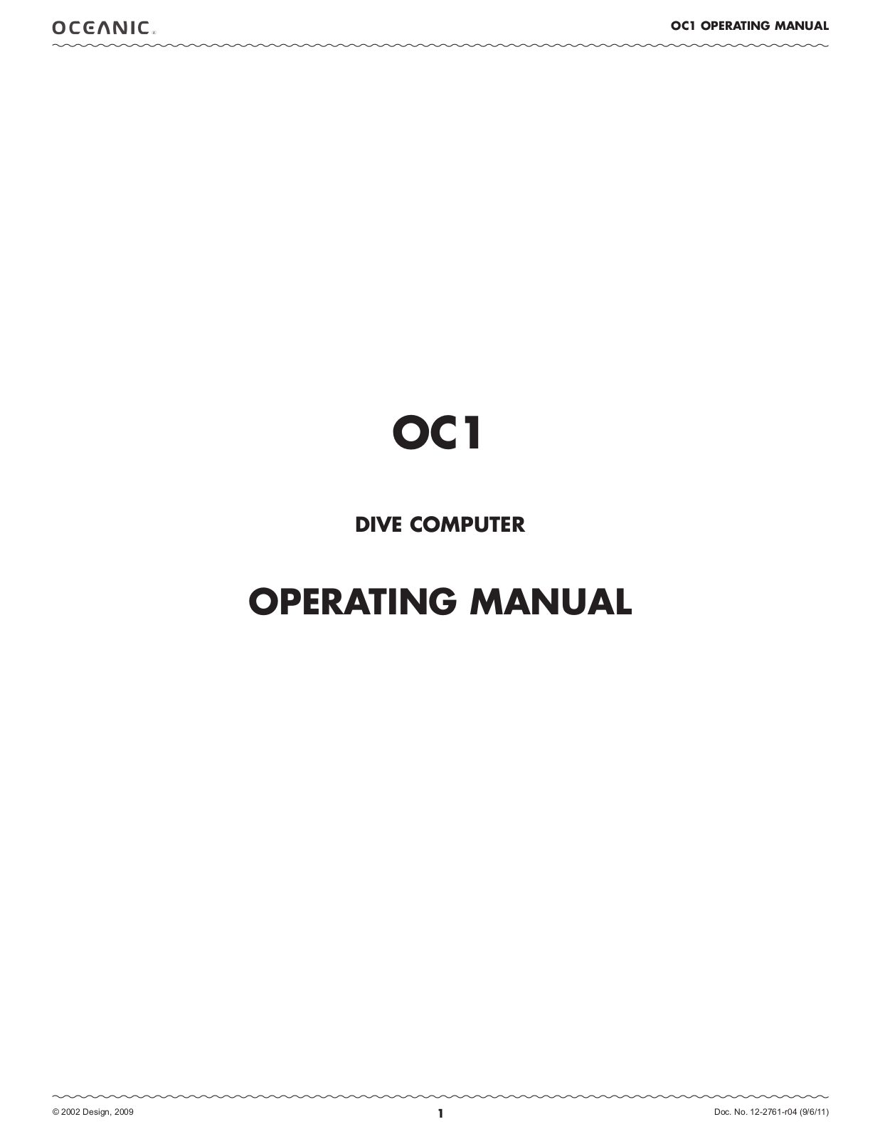 Oceanic OC1 Operating Manual