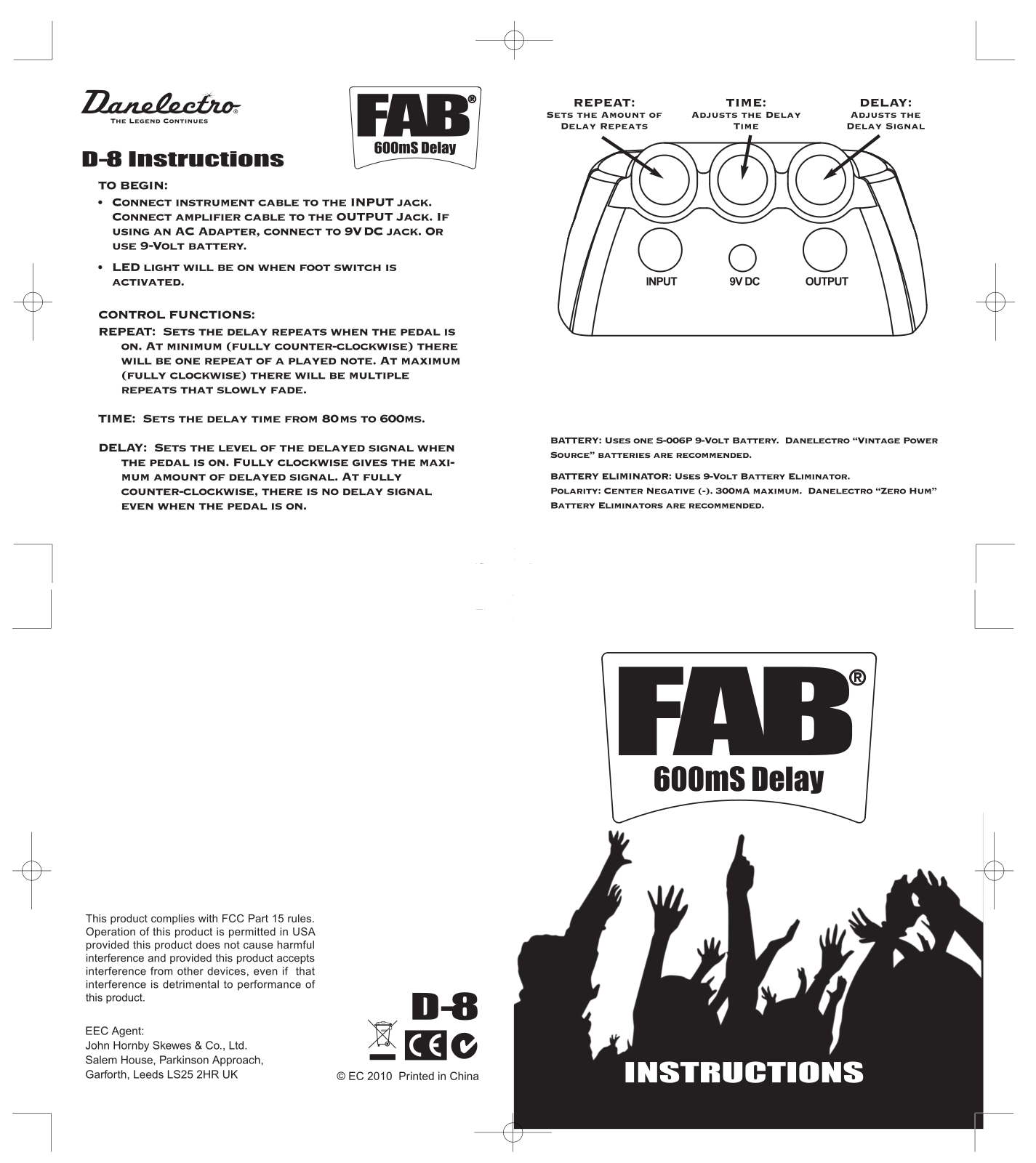 Danelectro D-8 Instructions