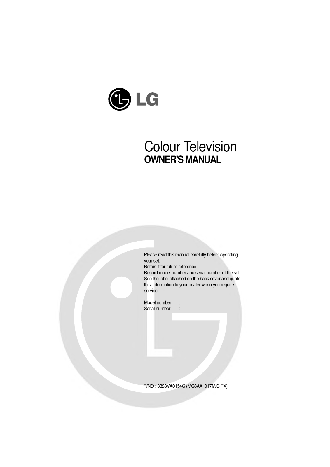 LG CA-14D74, CA-20F64, CA-20D74, CA-14F64, CA-21D74 User Manual