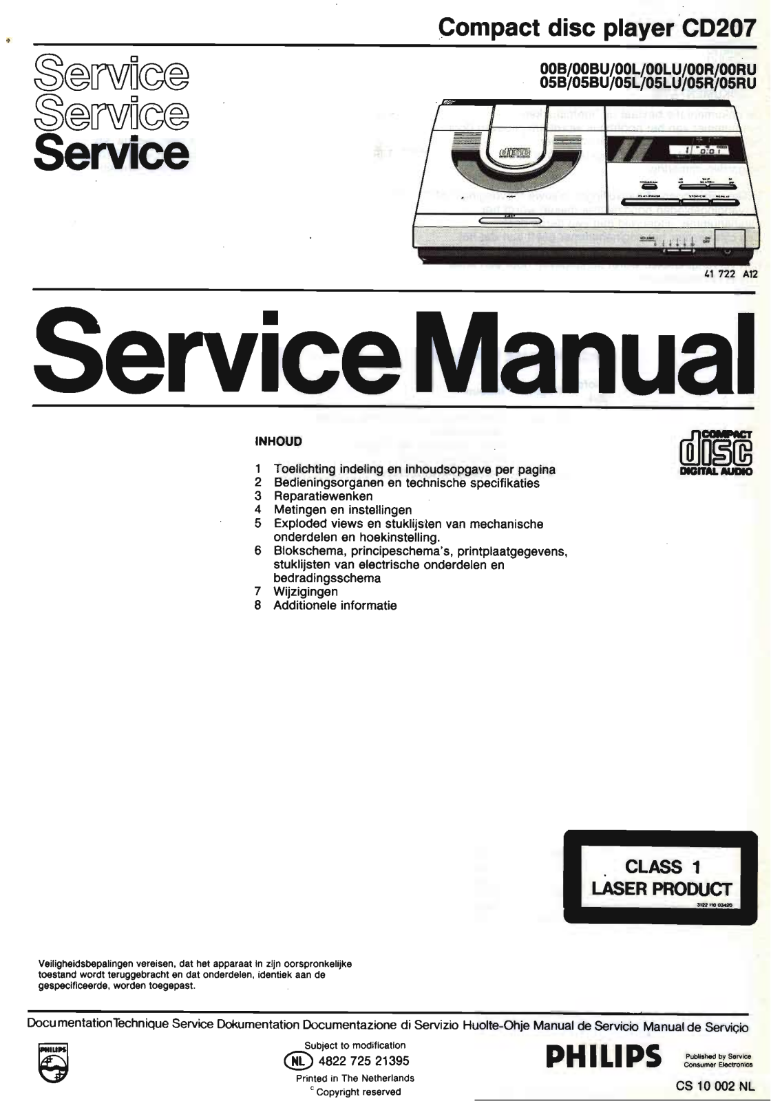 Philips CD-207 Service Manual