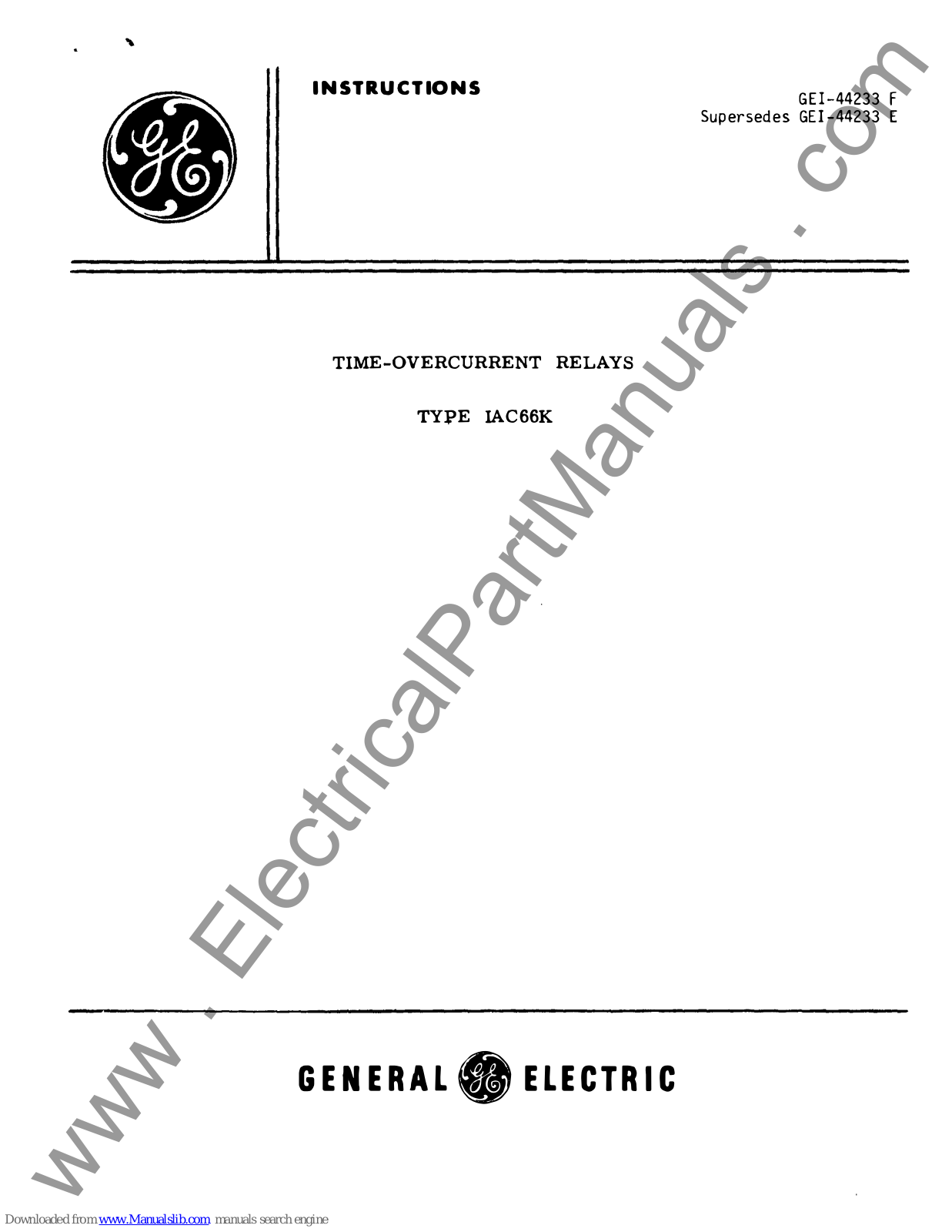 GE IAC66K Instructions Manual