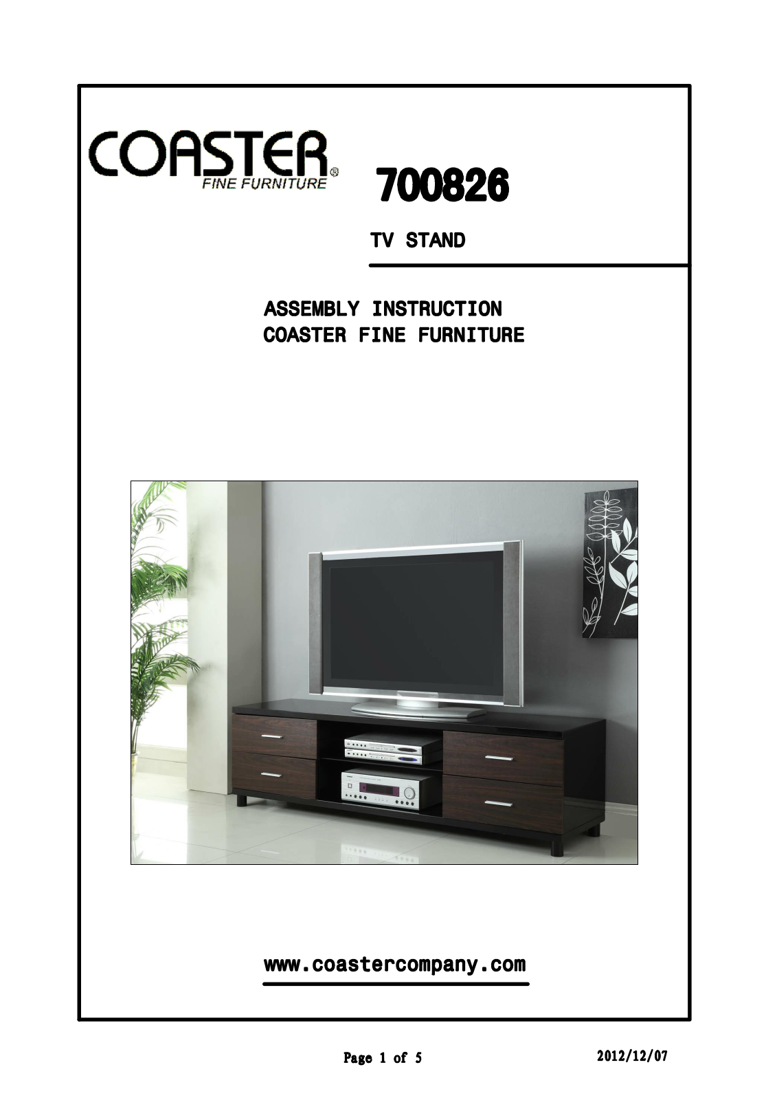 Coaster 700826 Assembly Guide - ManualMachine.com