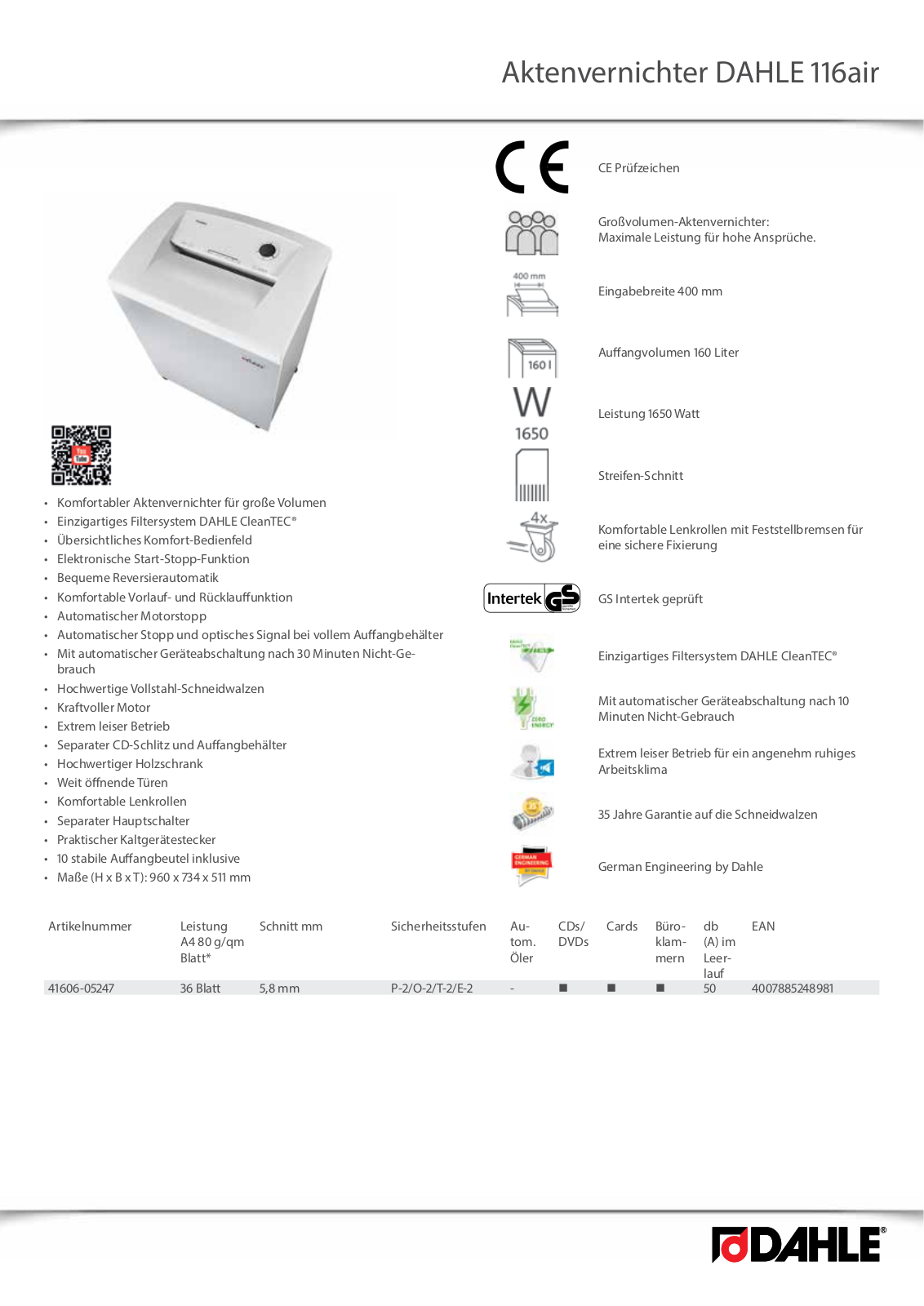 Dahle 116air User Manual