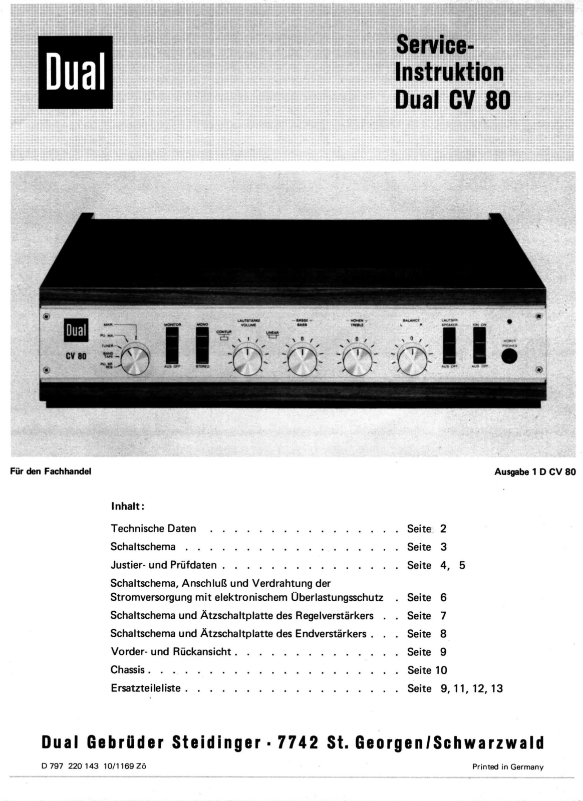 Dual CV-80 Service manual