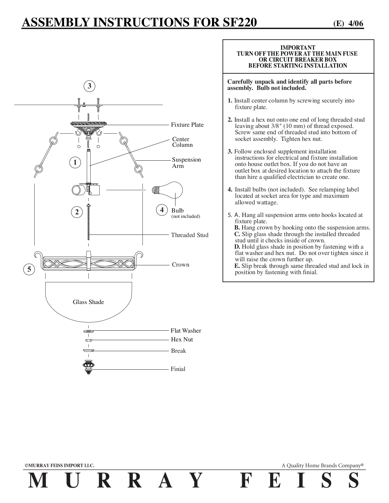 Feiss SF220 User Manual