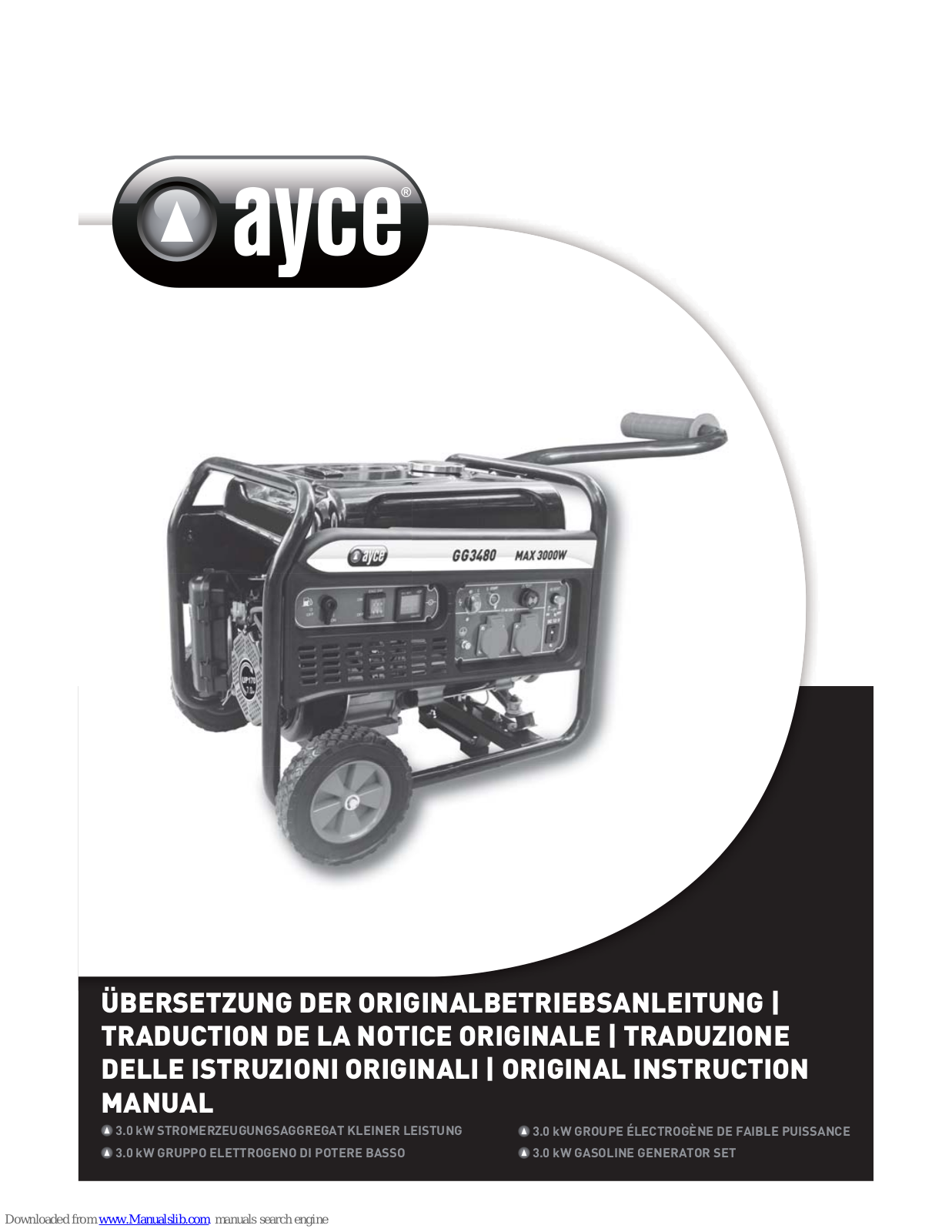 Ayce GG3480, UP170 Original Instruction Manual